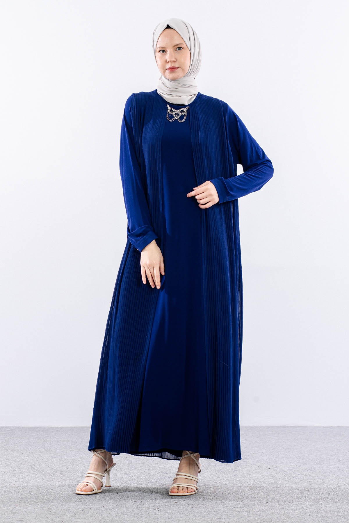 9944 Elbise 4-5-6-7 Pliseli - Sax - 2