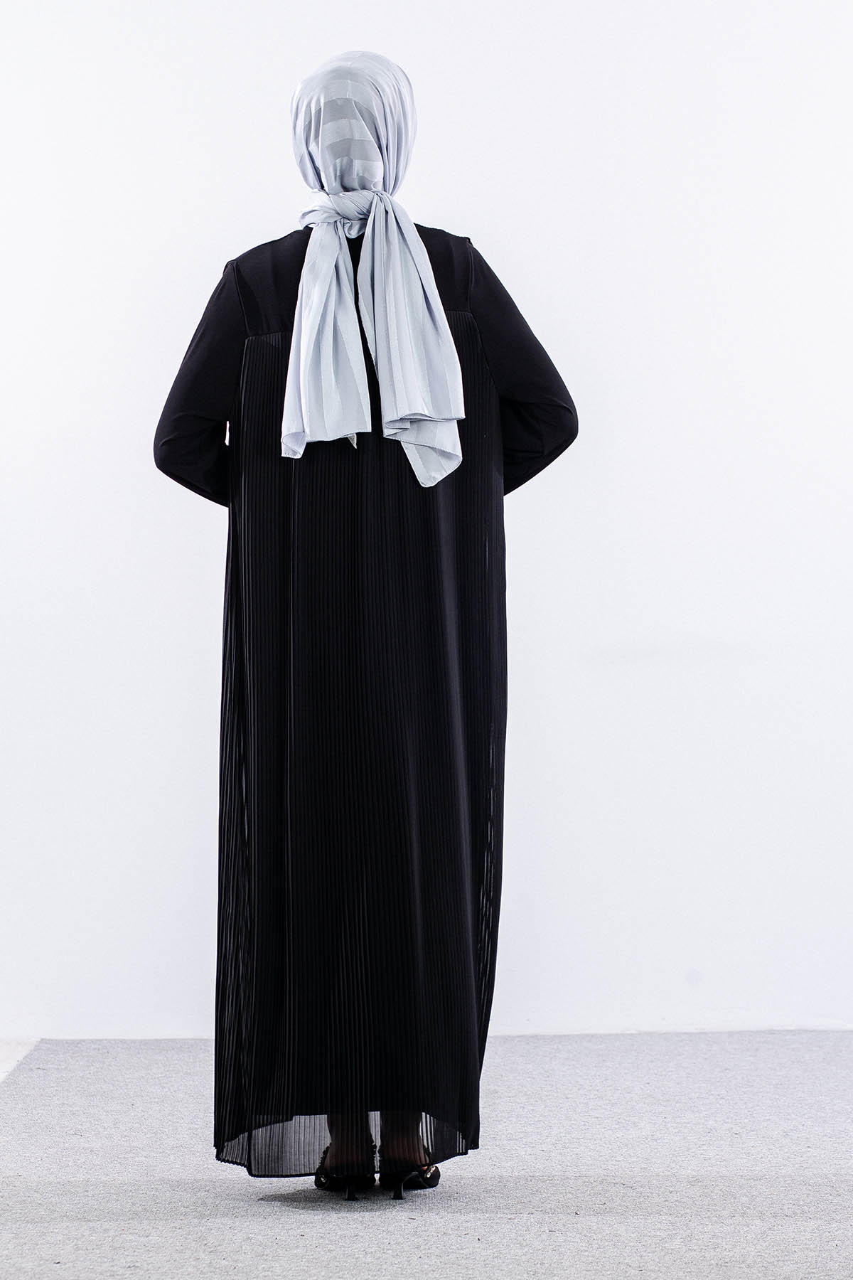 9944 Elbise 4-5-6-7 Pliseli - Siyah - 5