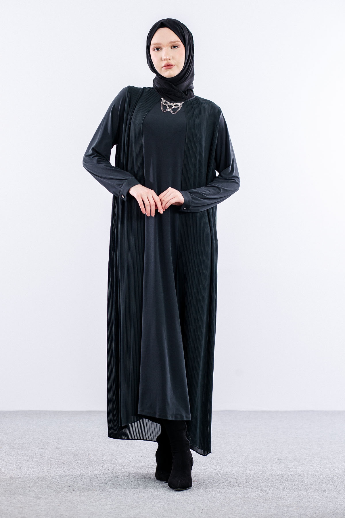 9944 şik Elbise 4-5-6-7 - Haki - 1