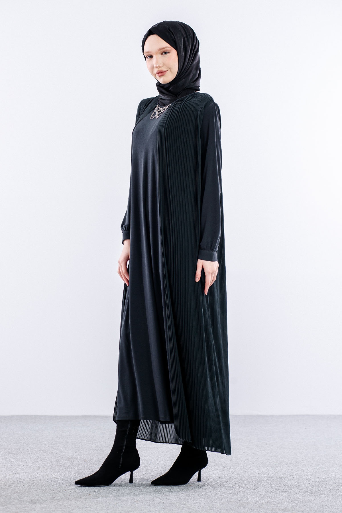 9944 şik Elbise 4-5-6-7 - Haki - 4