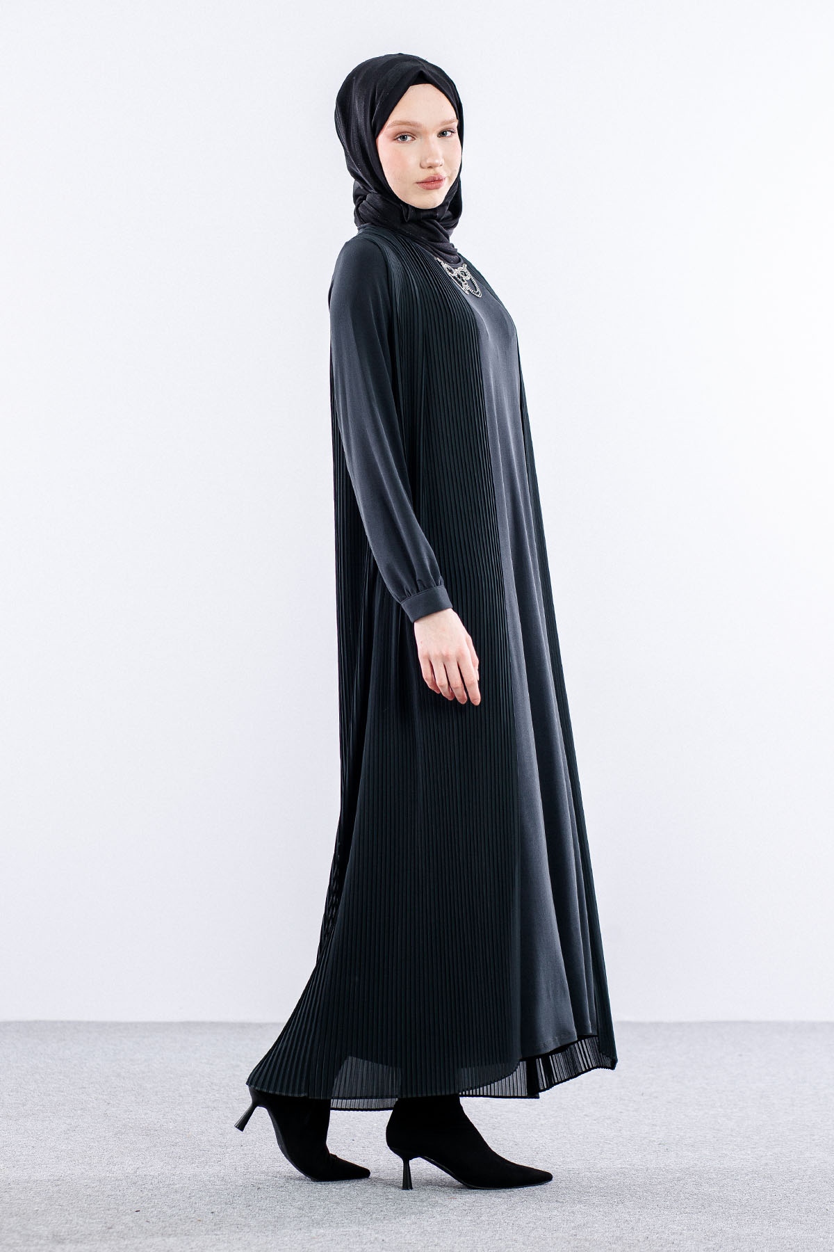 9944 şik Elbise 4-5-6-7 - Haki - 6