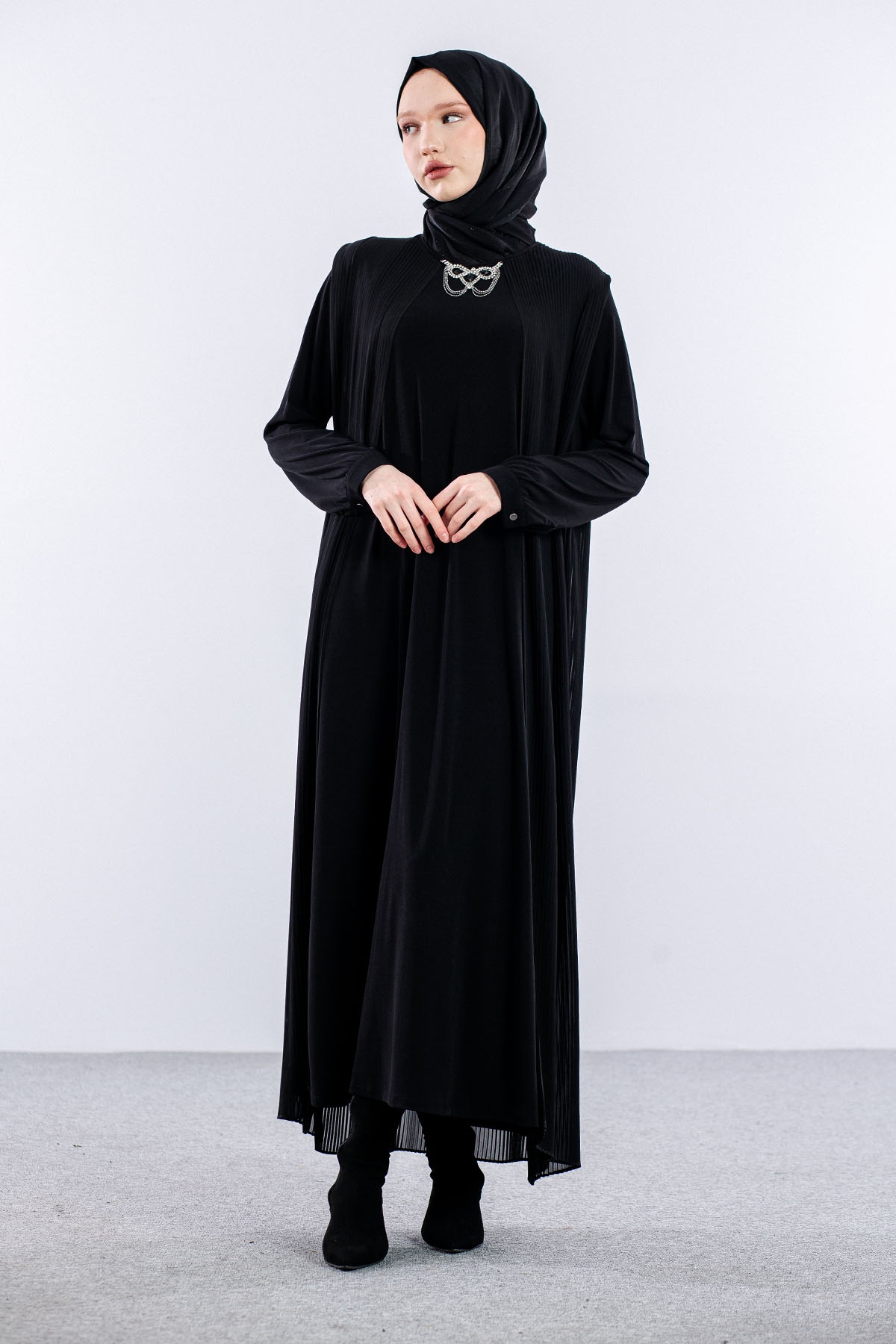 9944 şik Elbise 4-5-6-7 - Siyah - 1