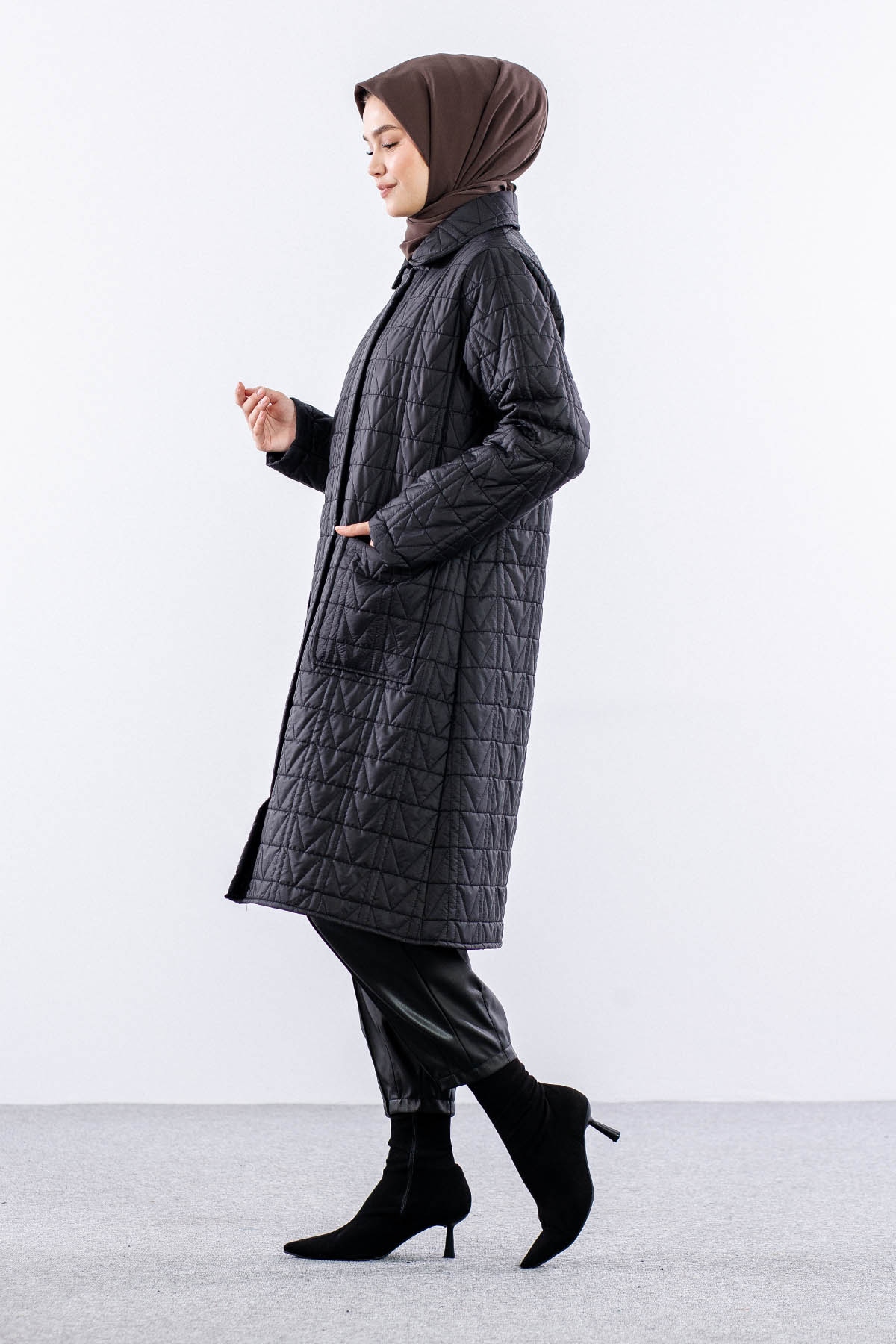 9951 Kapitone Kaban 46-52 - Siyah - 3