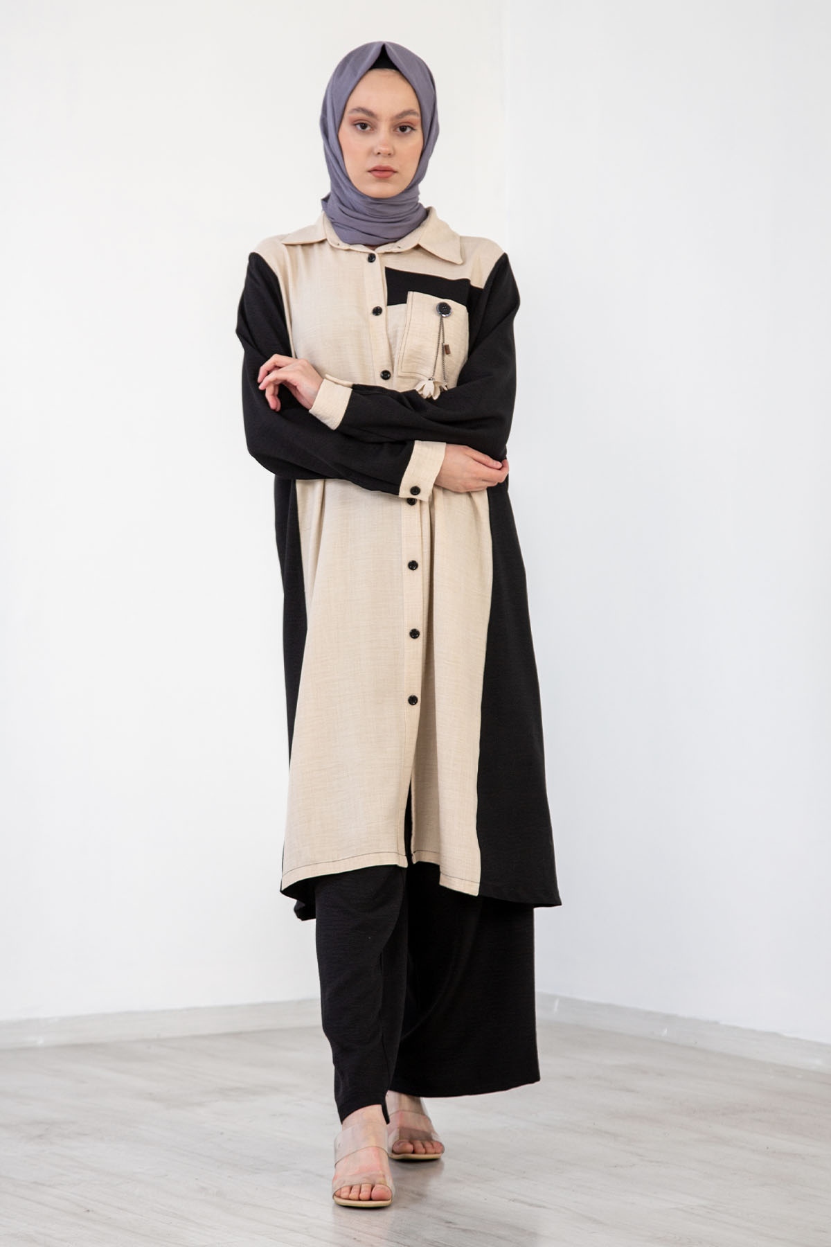 Atike Renk Takim 40-44 - Siyah_krem - 1