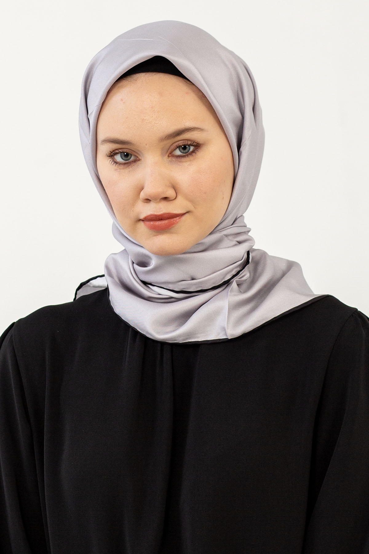 Classic Tvil İpek Eşarp - Gri - 1