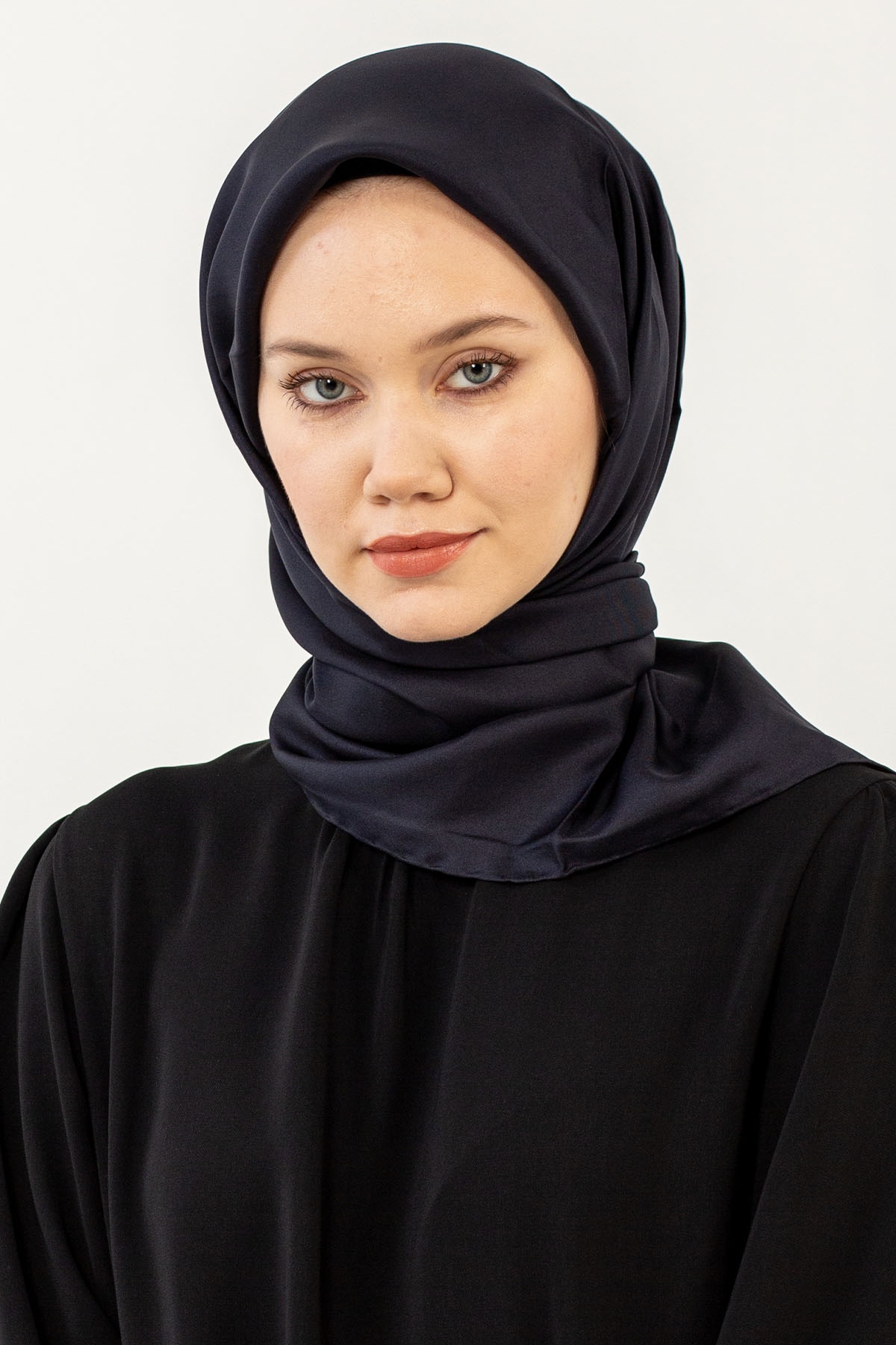 Classic Tvil İpek Eşarp - Lacivert - 1