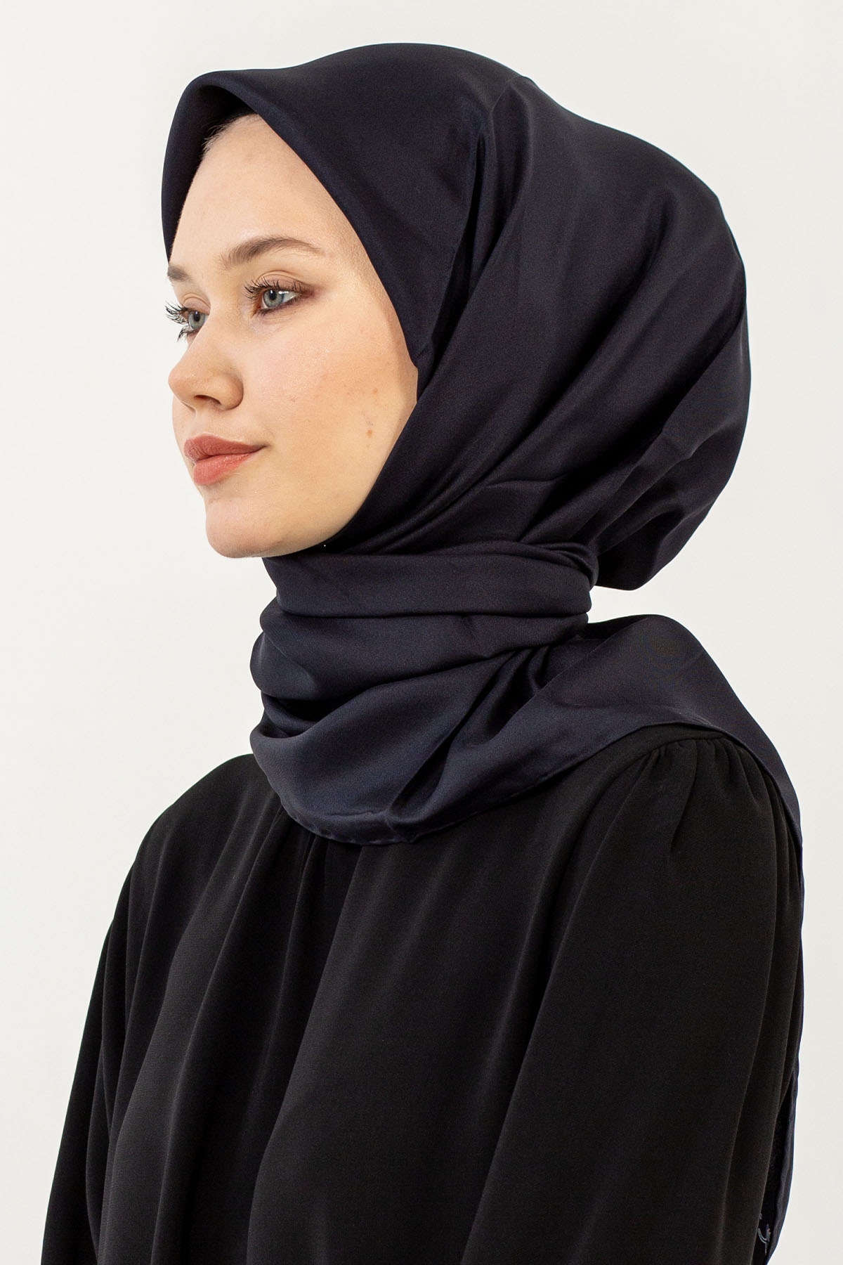 Classic Tvil İpek Eşarp - Lacivert - 2