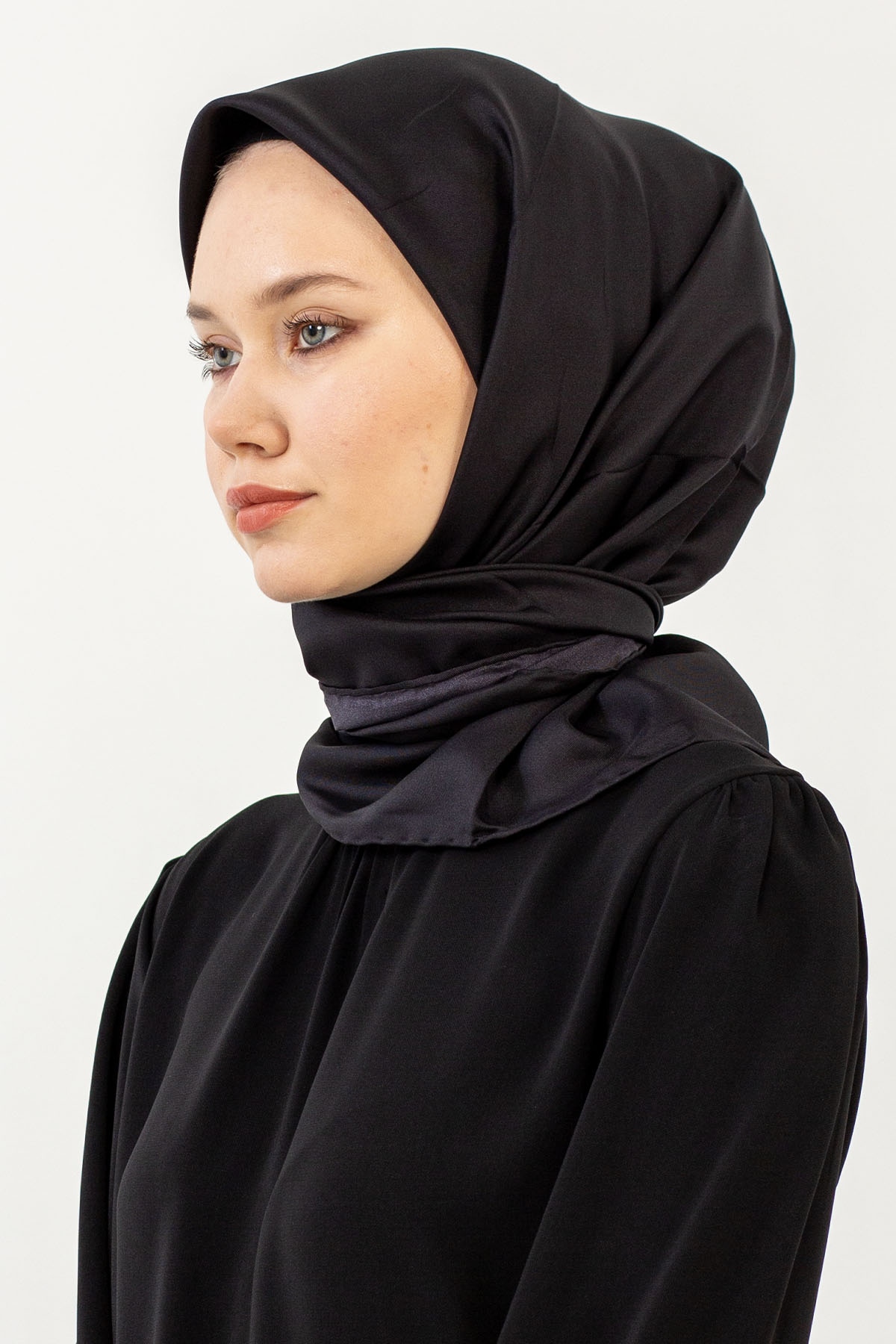 Classic Tvil İpek Eşarp - Siyah - 2