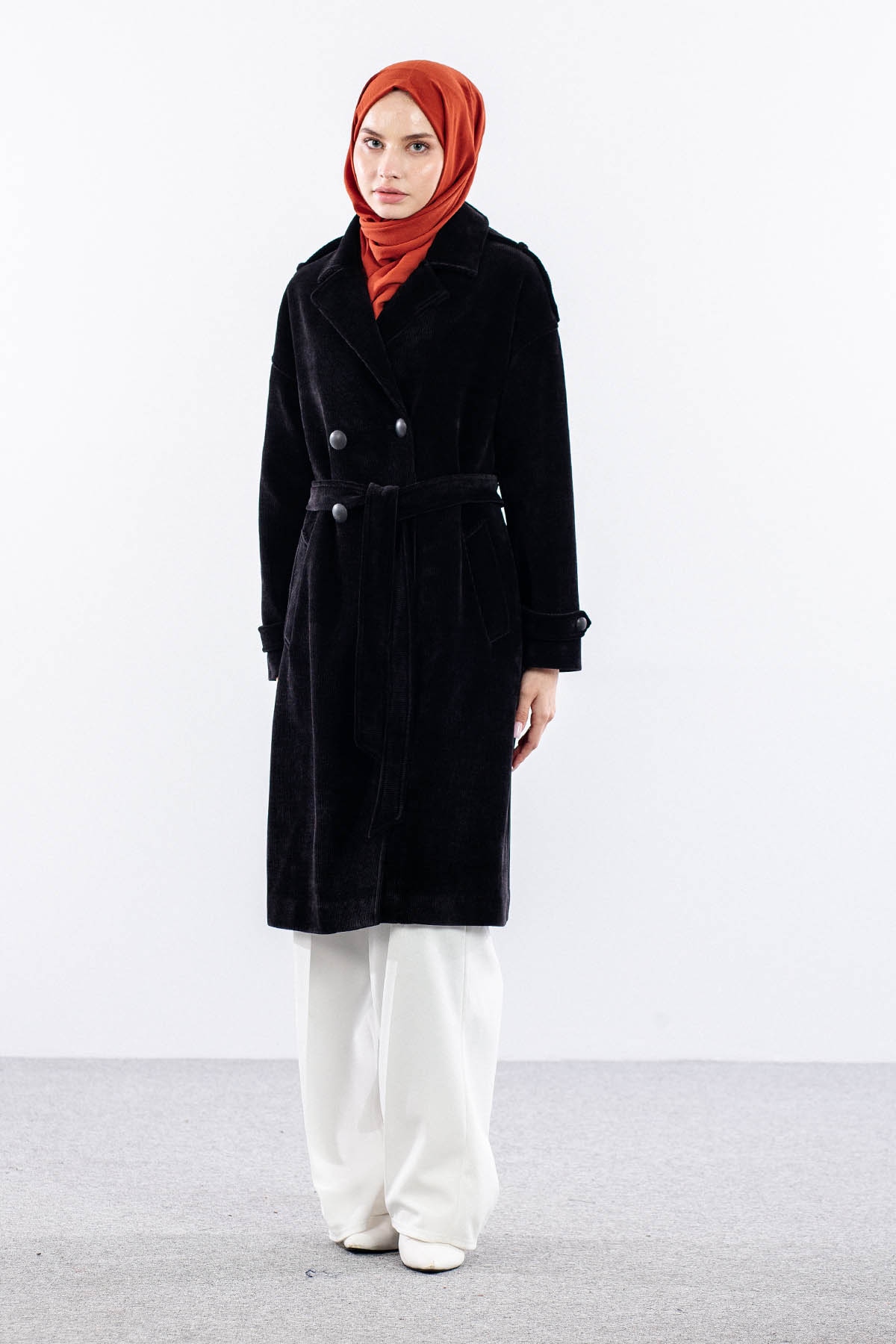 D-1480 Kadife Kap 38-44 Cift Dugme 38-40 Cift - Siyah - 1