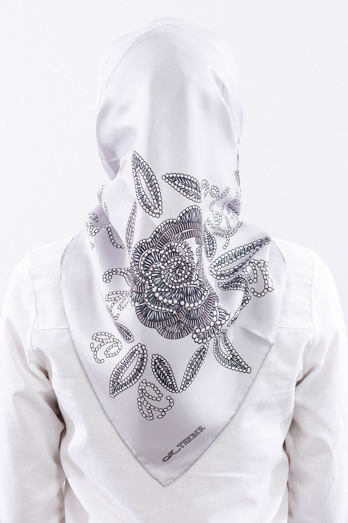 Dg11109 İpek Eşarp 90*90 Tvil Inci - A_gri - 4