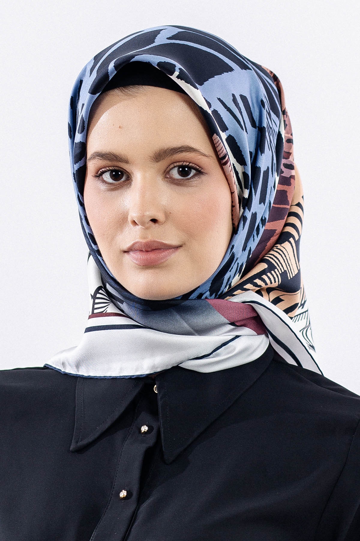 Dg11110 İpek Eşarp 90*90 Tvil - Laci_pembe - 1