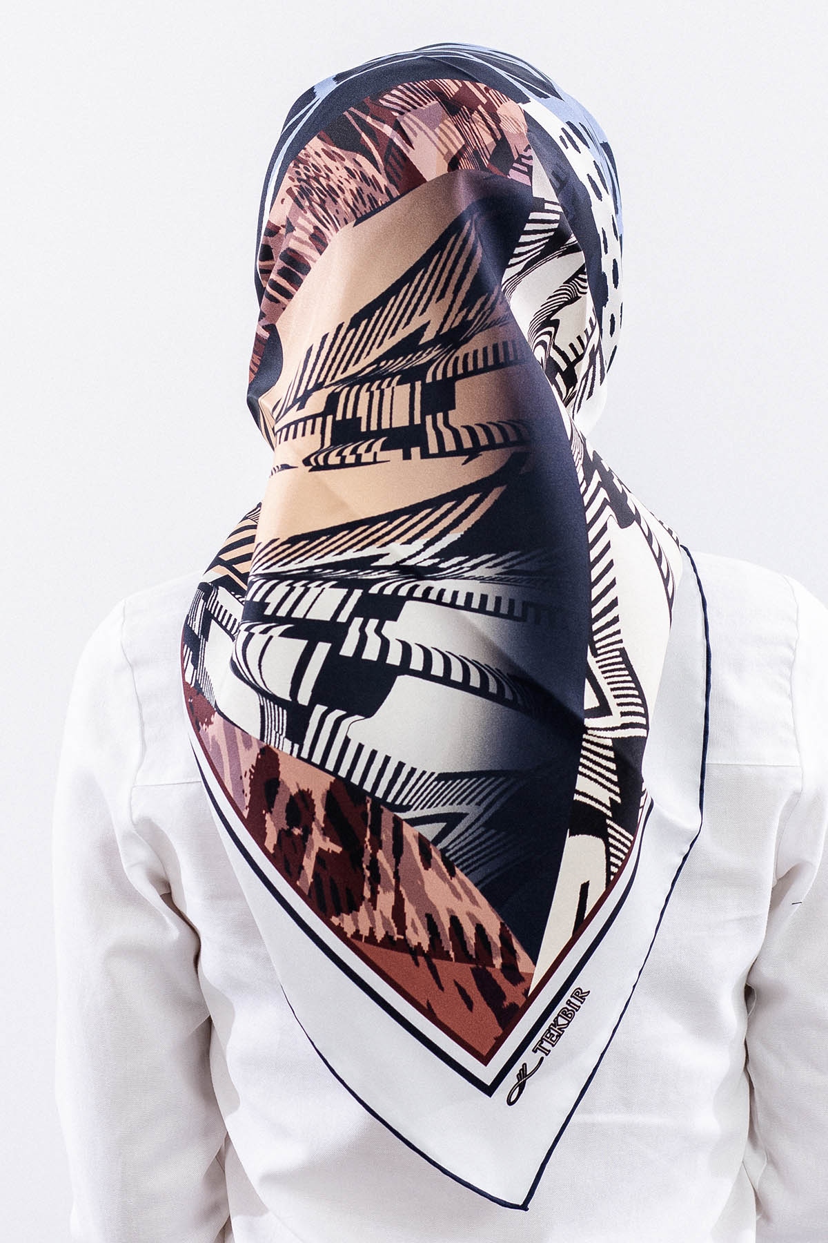 Dg11110 İpek Eşarp 90*90 Tvil - Mavi - - 4