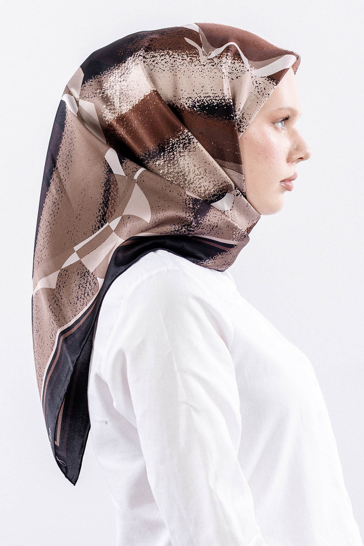 Dg11122 İpek Eşarp 90*90 Sura - Siyah - 3