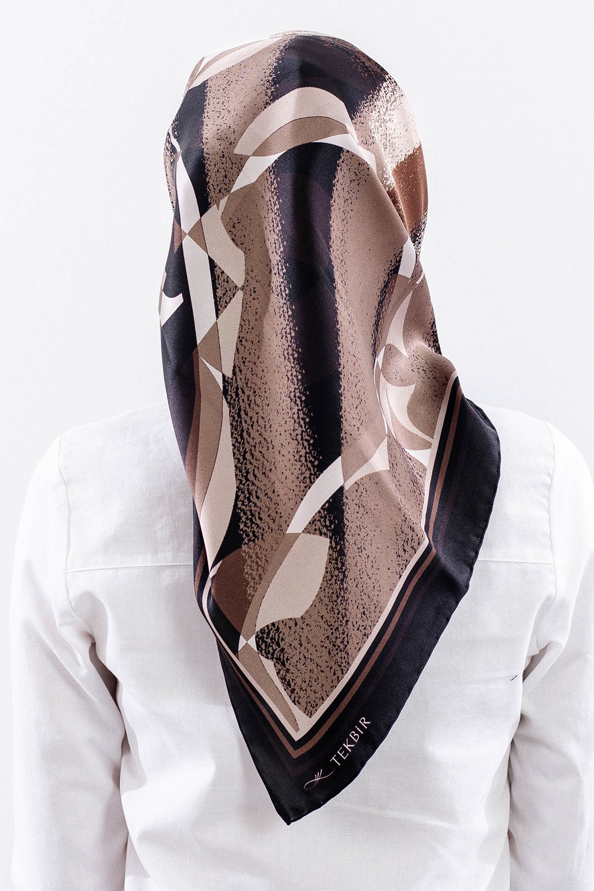 Dg11122 İpek Eşarp 90*90 Sura - Siyah - 4