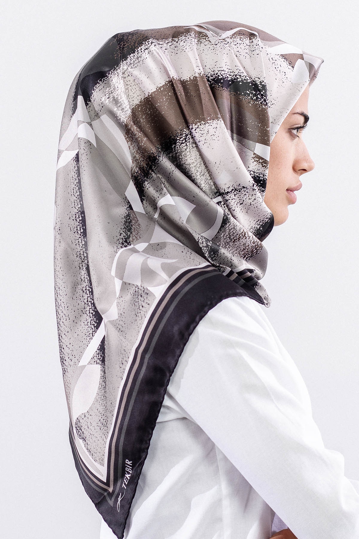 Dg11122 Saten Eşarp - Siyah - 3