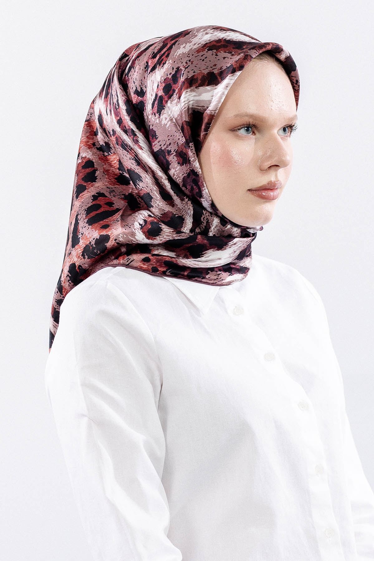 Dg11465 İpek Eşarp 90*90 Sura Dokuma - Bordo - 2