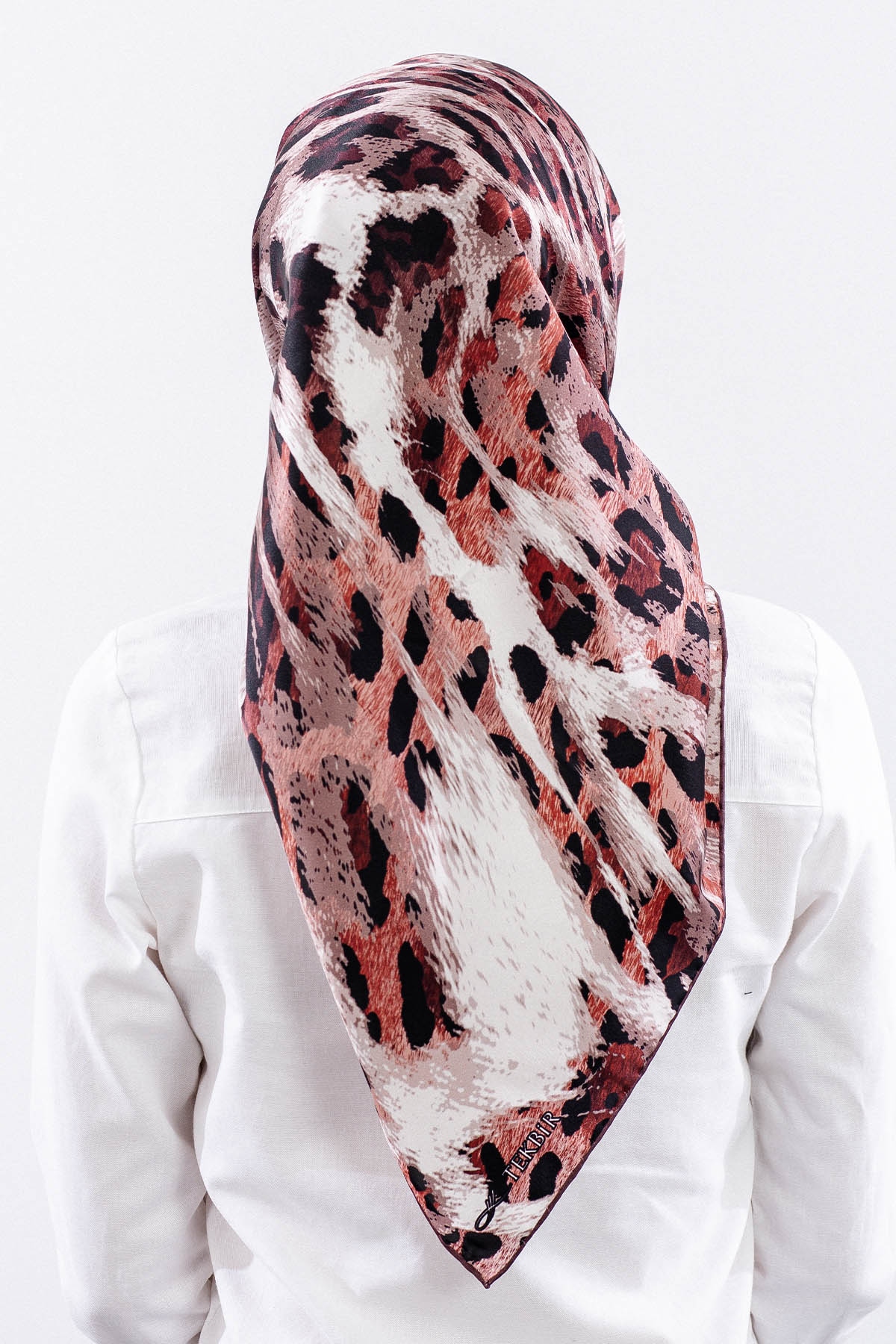 Dg11465 İpek Eşarp 90*90 Sura Dokuma - Bordo - 4