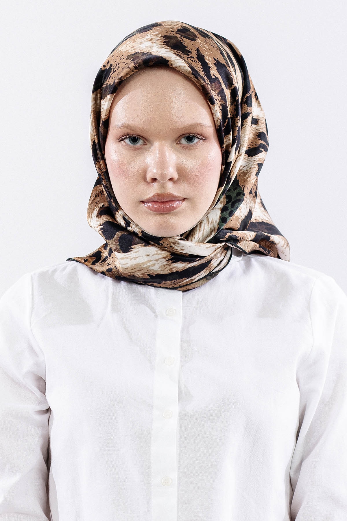 Dg11465 İpek Eşarp 90*90 Sura Dokuma - Yesil - 1