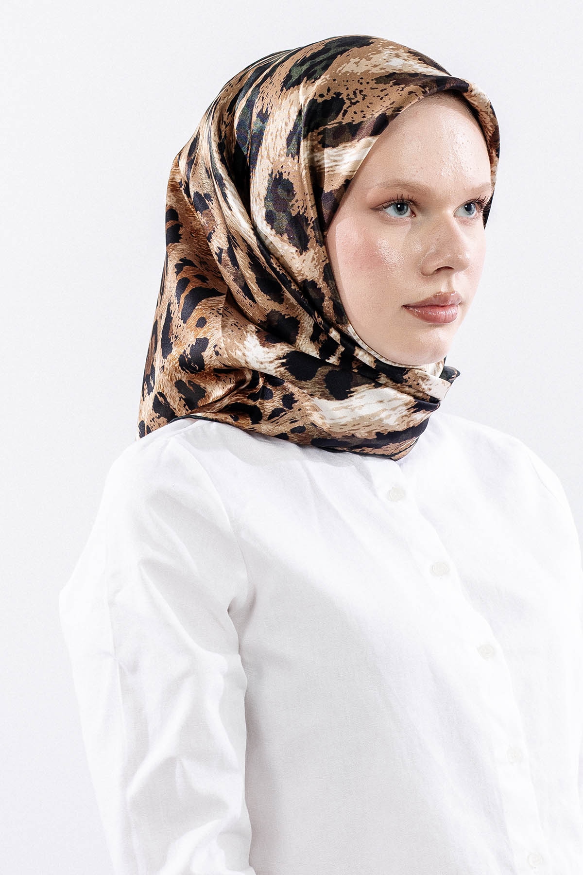 Dg11465 İpek Eşarp 90*90 Sura Dokuma - Yesil - 2