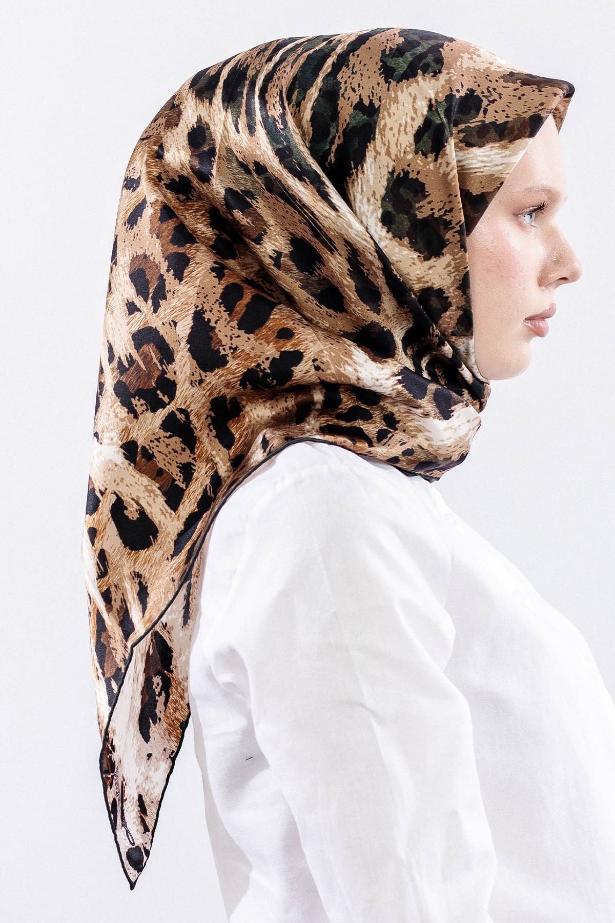 Dg11465 İpek Eşarp 90*90 Sura Dokuma - Yesil - 3