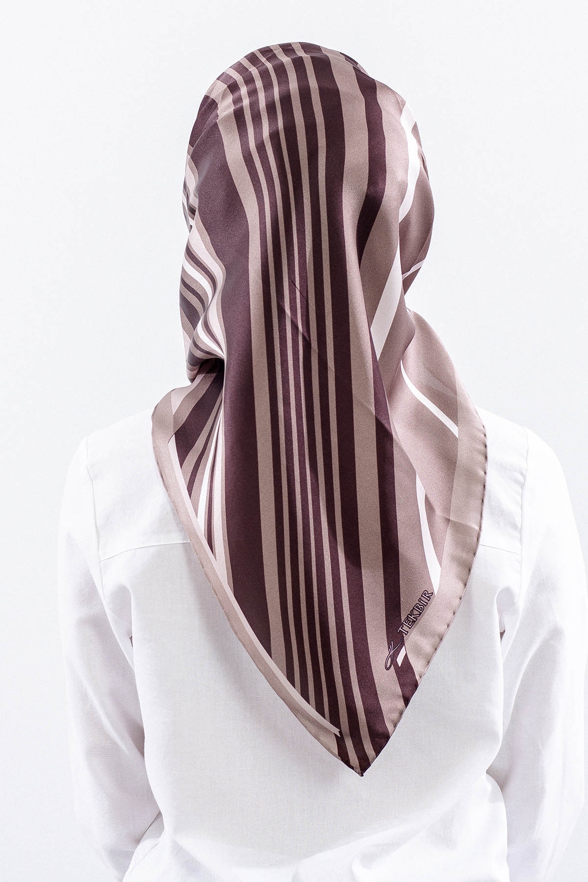 Dg13139 İpek Eşarp Cizgi Tvil Kumas - Kum - 4