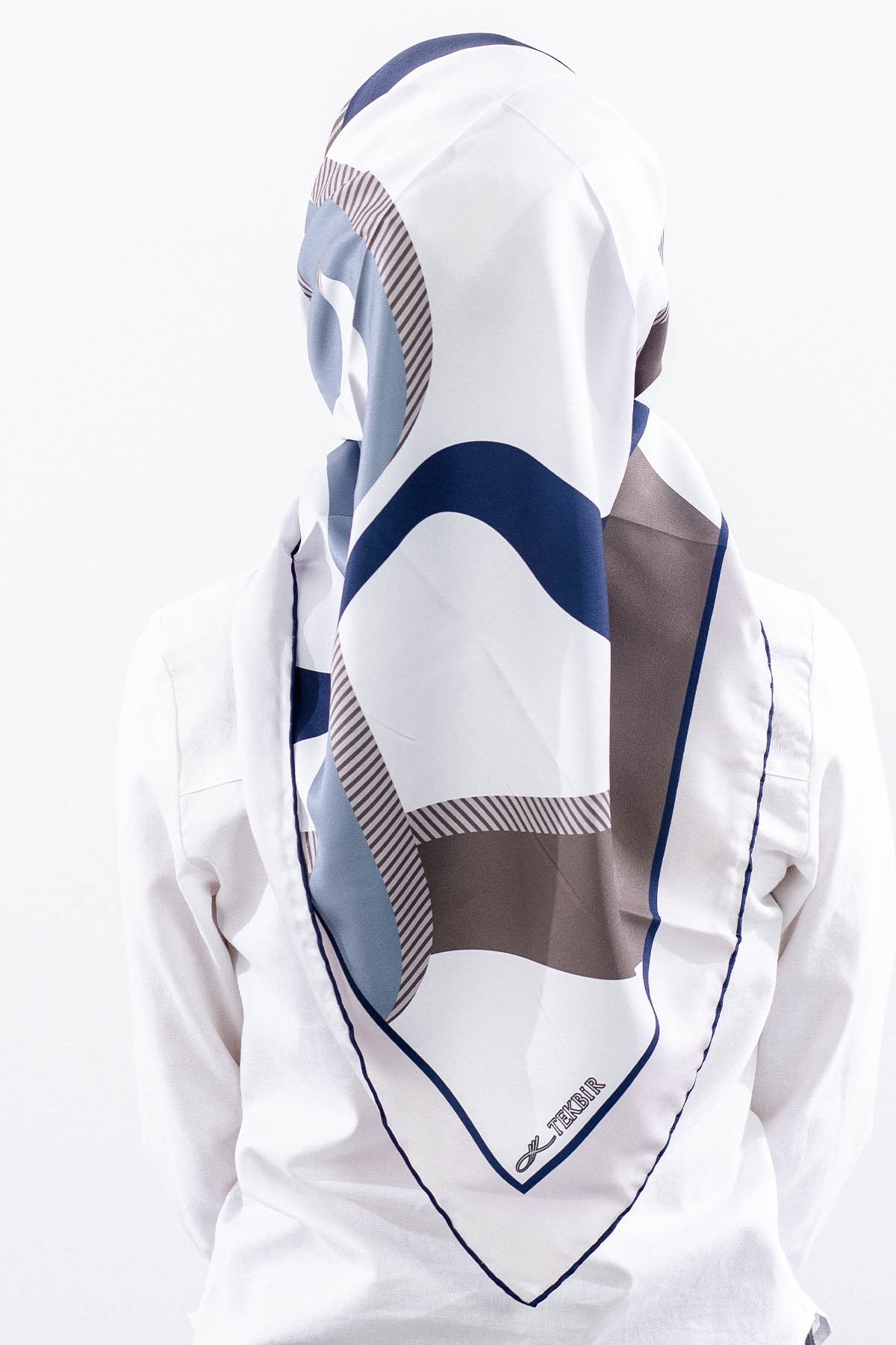 Dg14816 Eşarp Polyester Kumas Cizgi - Tas_lacivert - 4