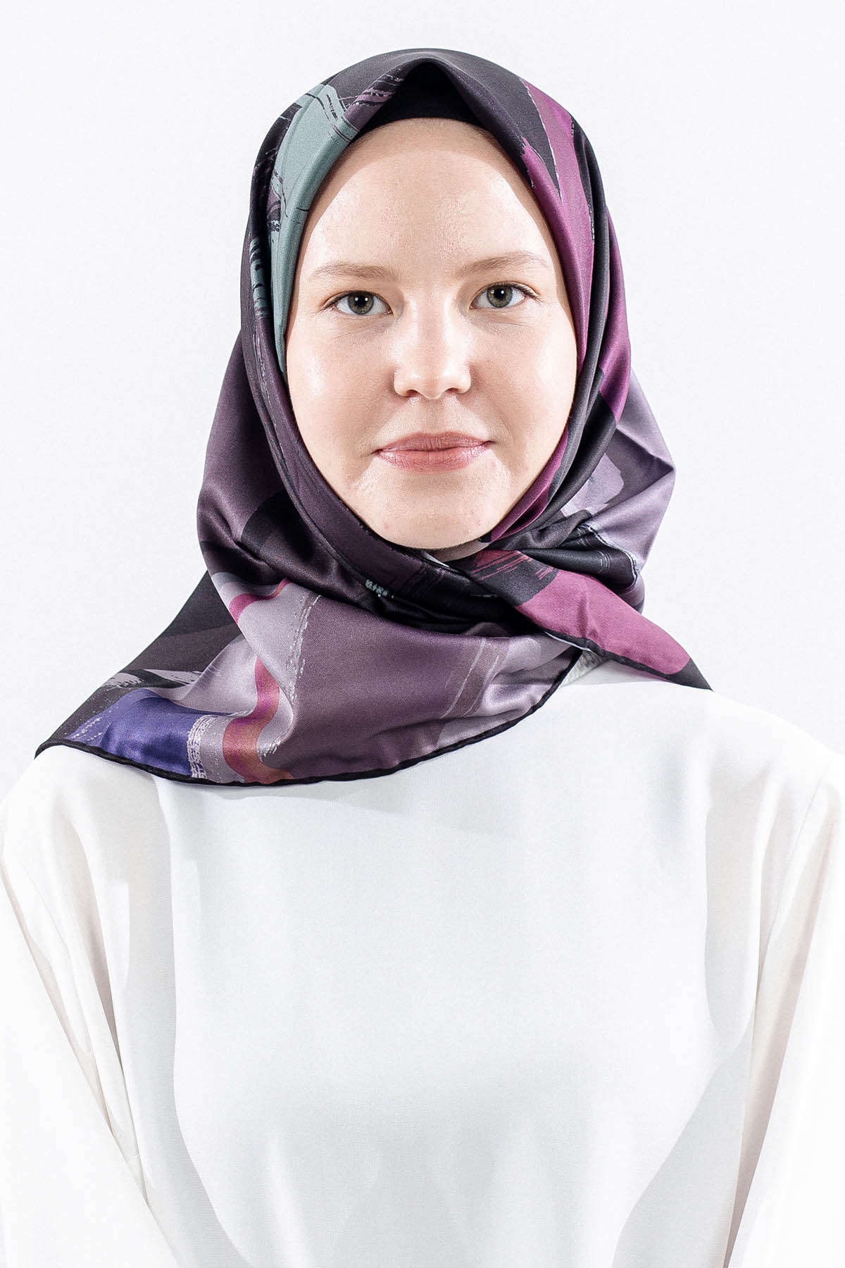 Dg14819 Polyester Eşarp Cizgi - Siyah - 1