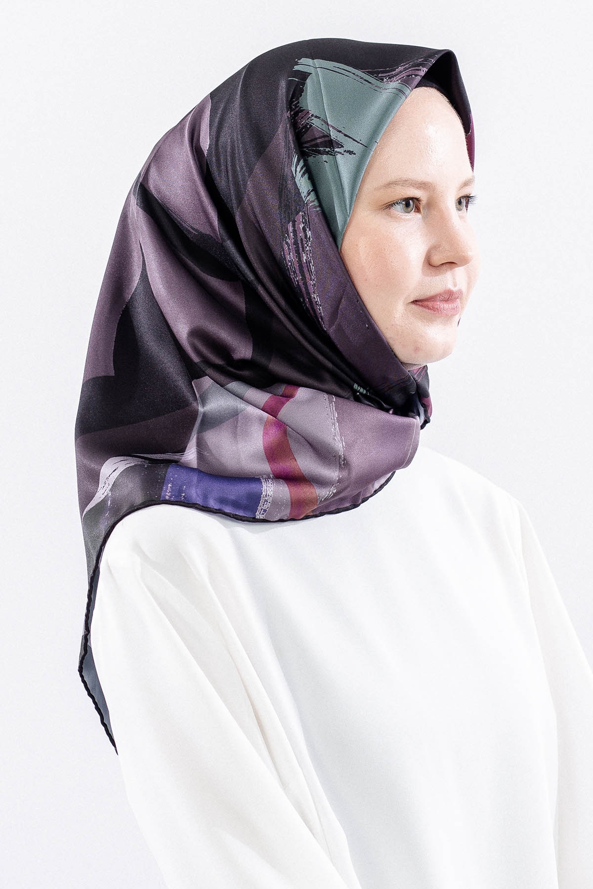 Dg14819 Polyester Eşarp Cizgi - Siyah - 2