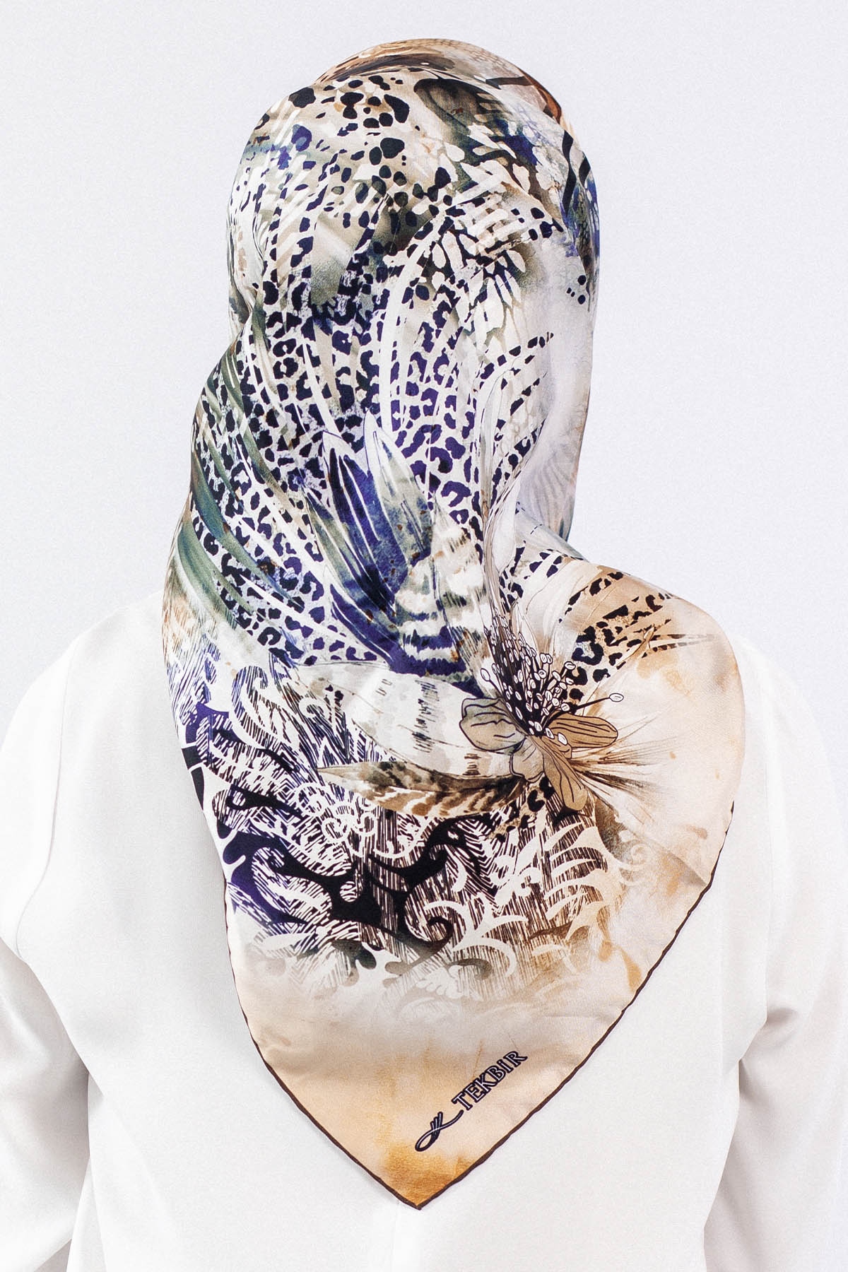 Dg7544 İpek Eşarp Tvil - S_kahve - 3