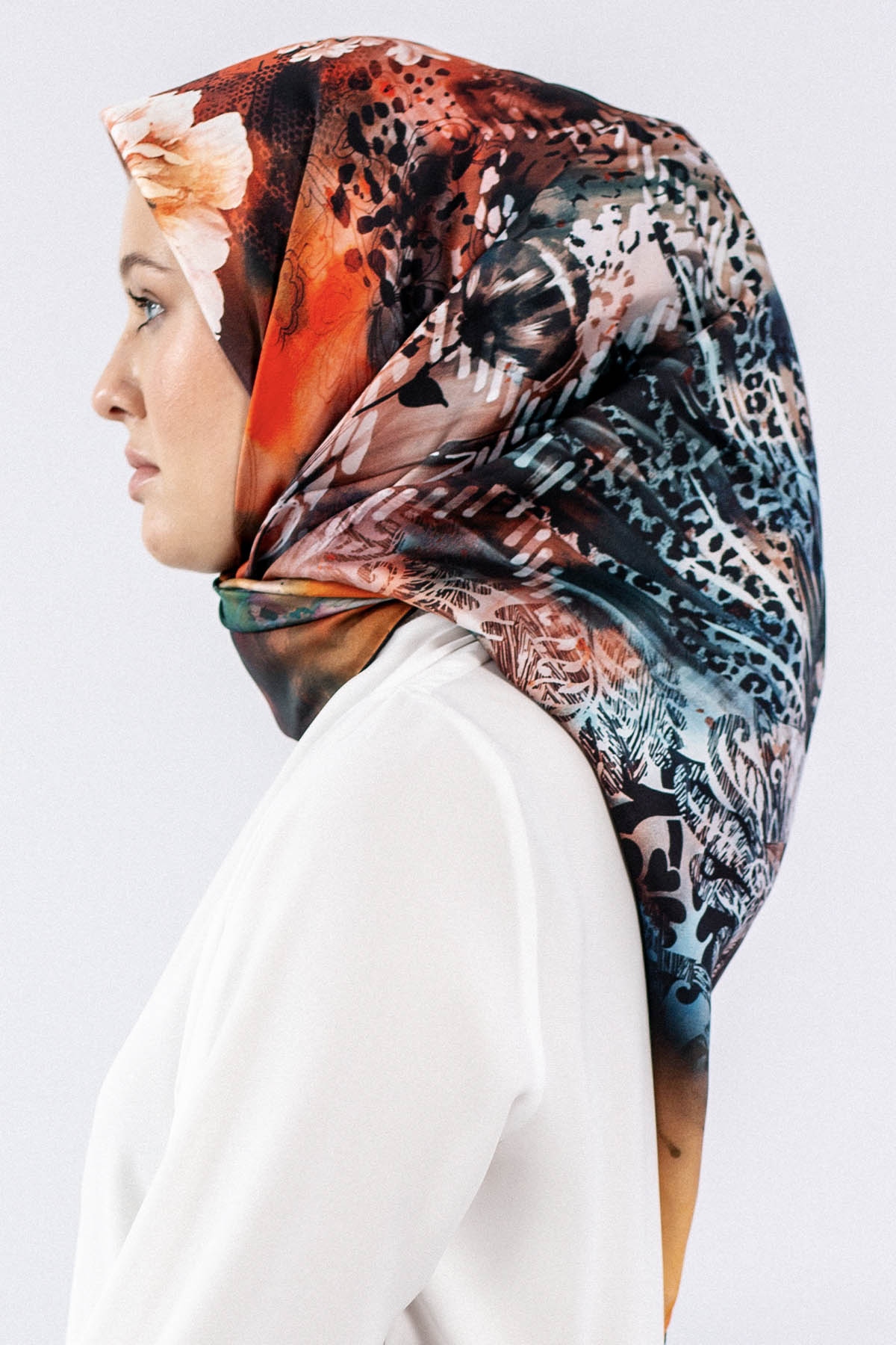 Dg7544 İpek Eşarp Tvil - Siyah_kirmizi - 2