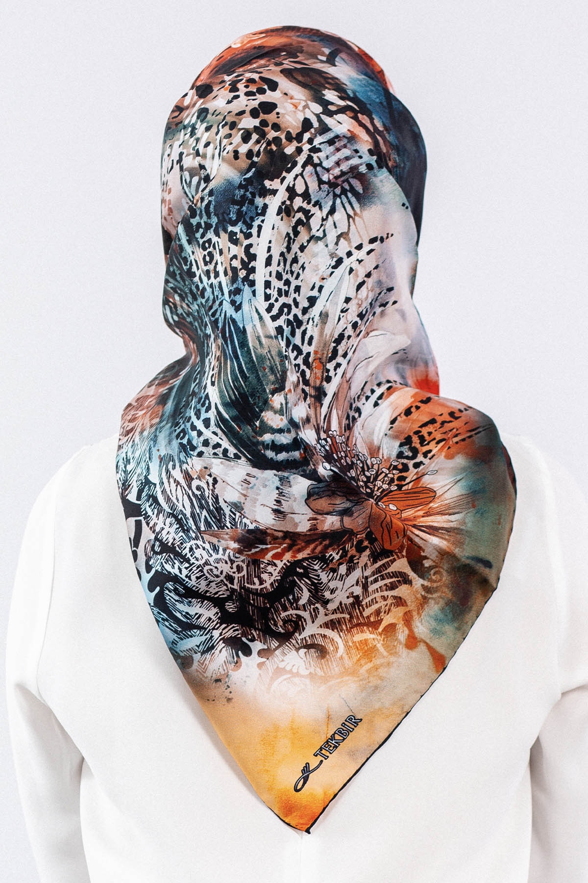 Dg7544 İpek Eşarp Tvil - Siyah_kirmizi - 3