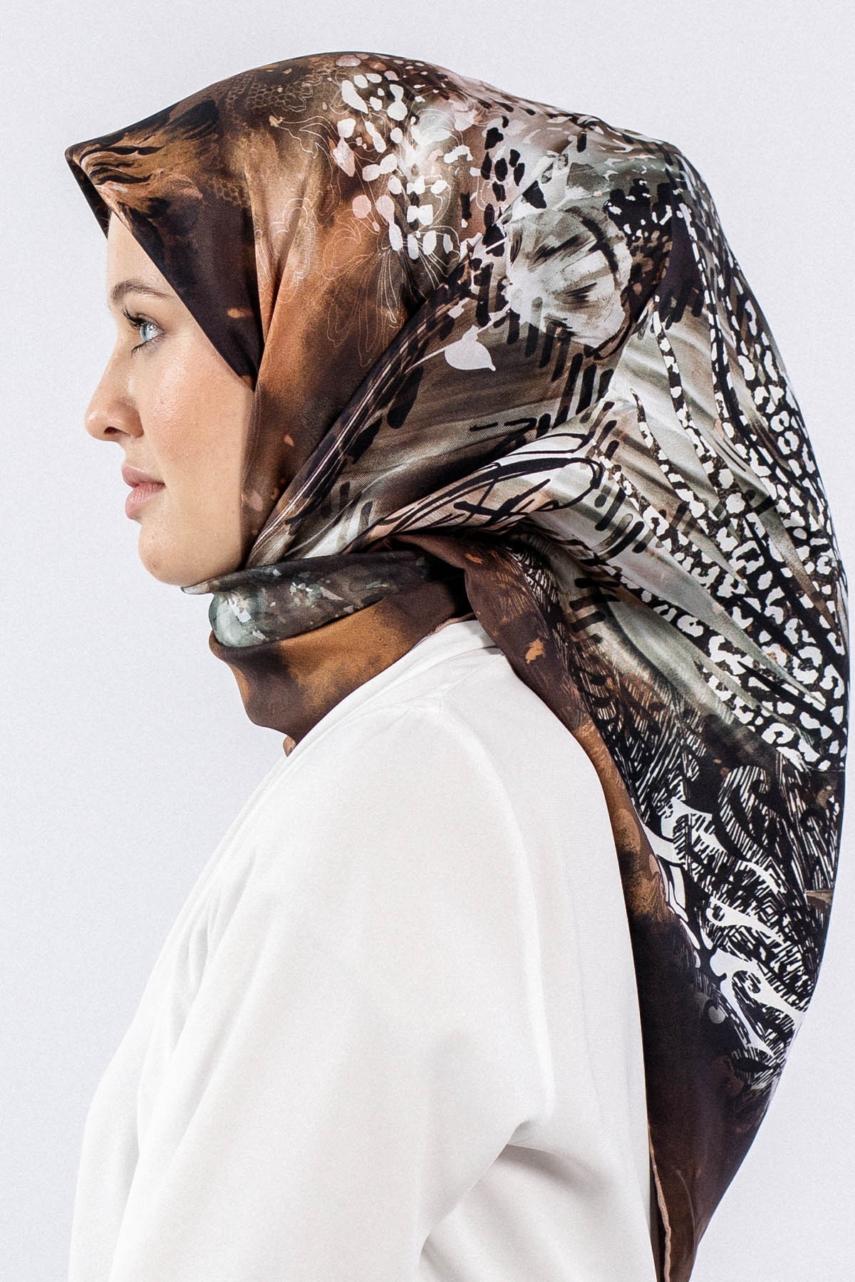 Dg7544 İpek Eşarp Tvil - Vizon - 2