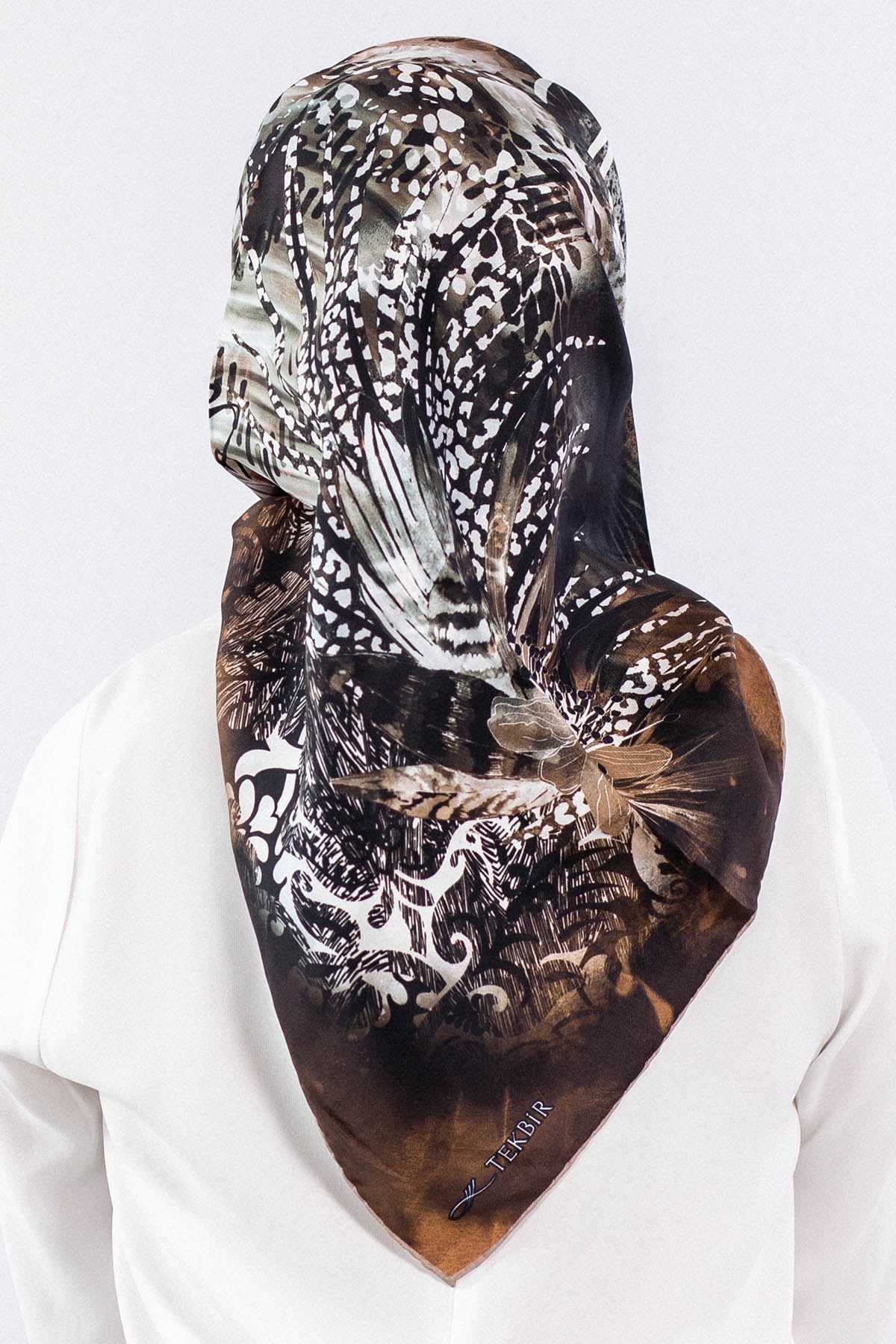 Dg7544 İpek Eşarp Tvil - Vizon - 3