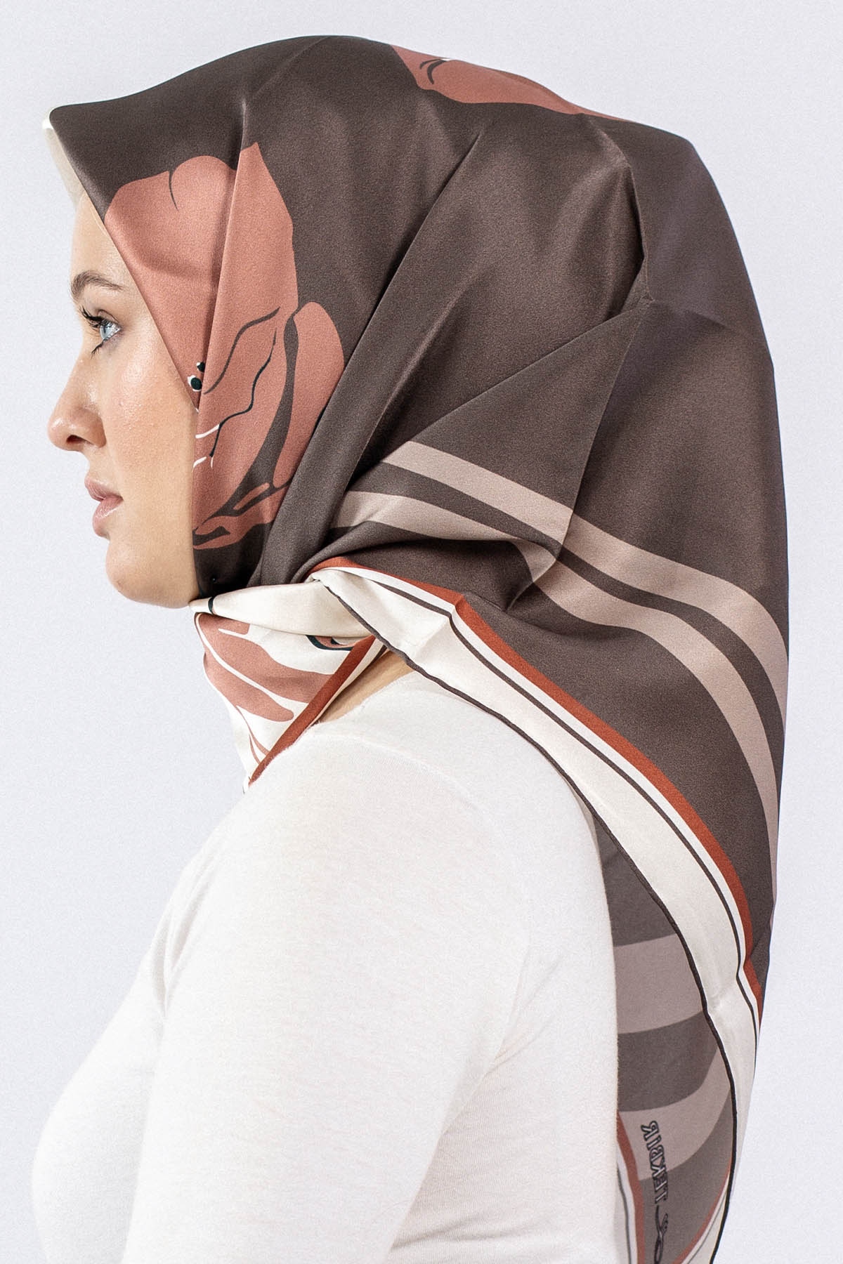 Dg7546 İpek Eşarp Sura - Vizon - 2