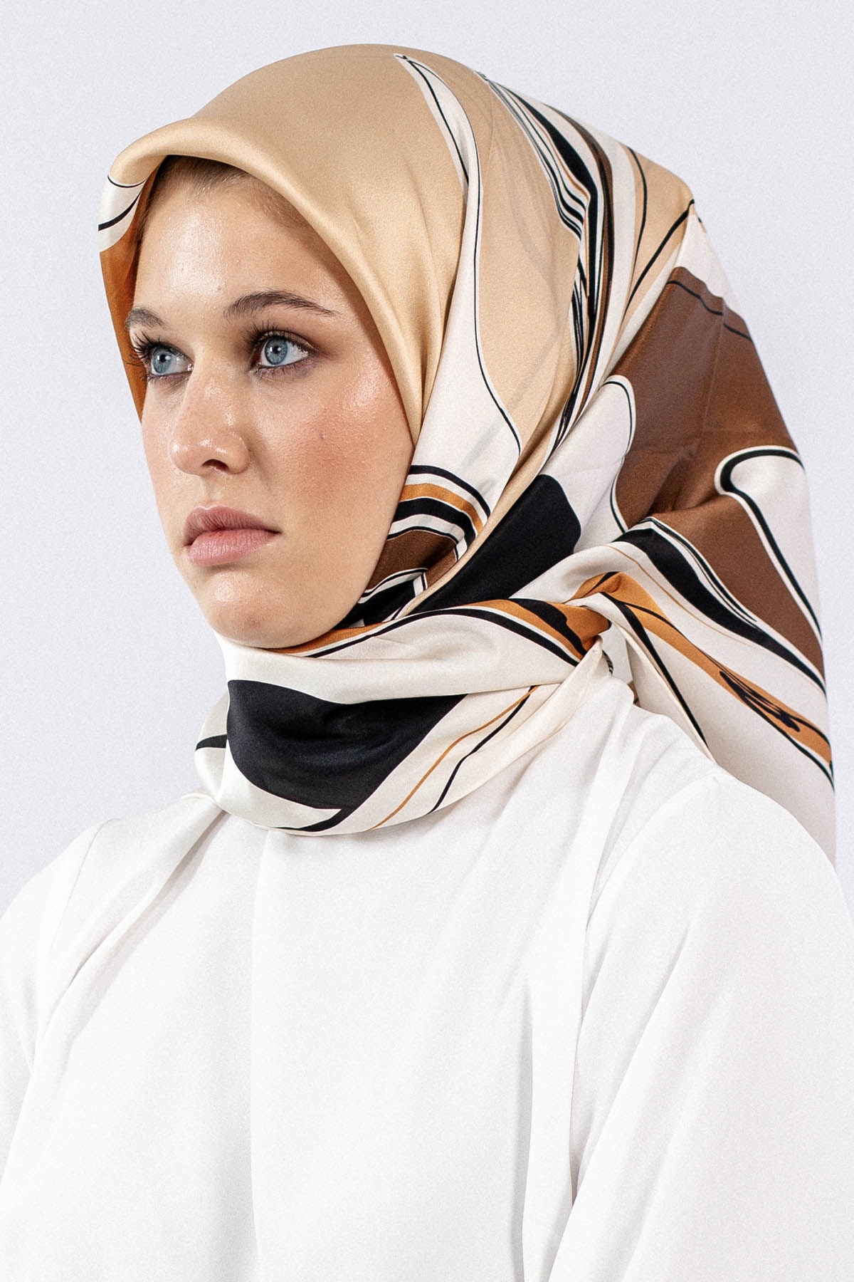 Dg7547 İpek Eşarp Sura - Siyah_tas - 1