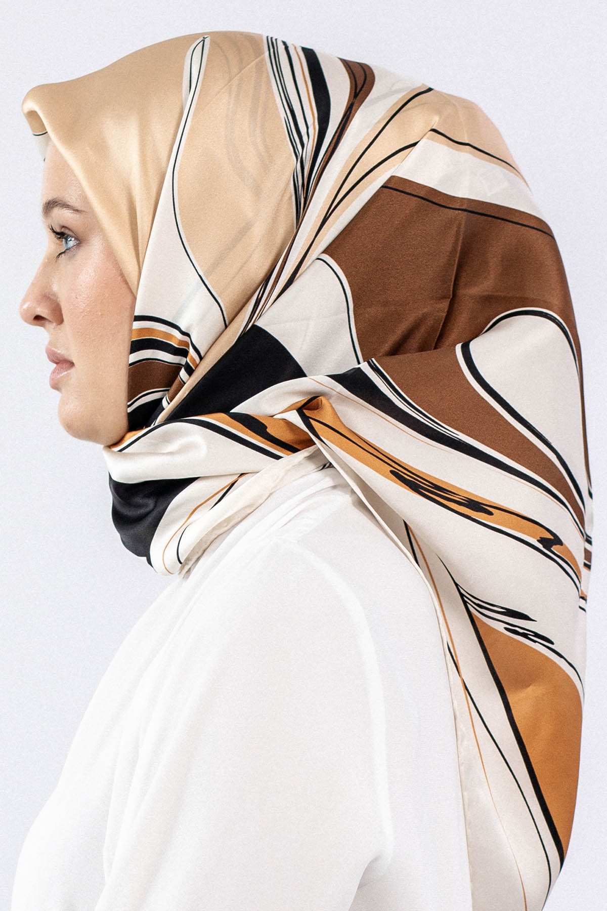 Dg7547 İpek Eşarp Sura - Siyah_tas - 2