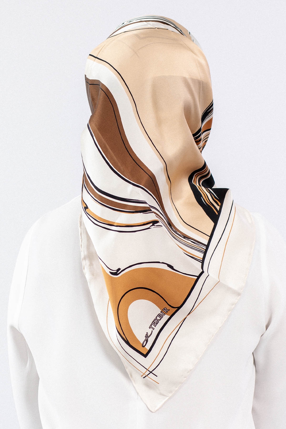 Dg7547 İpek Eşarp Sura - Siyah_tas - 3