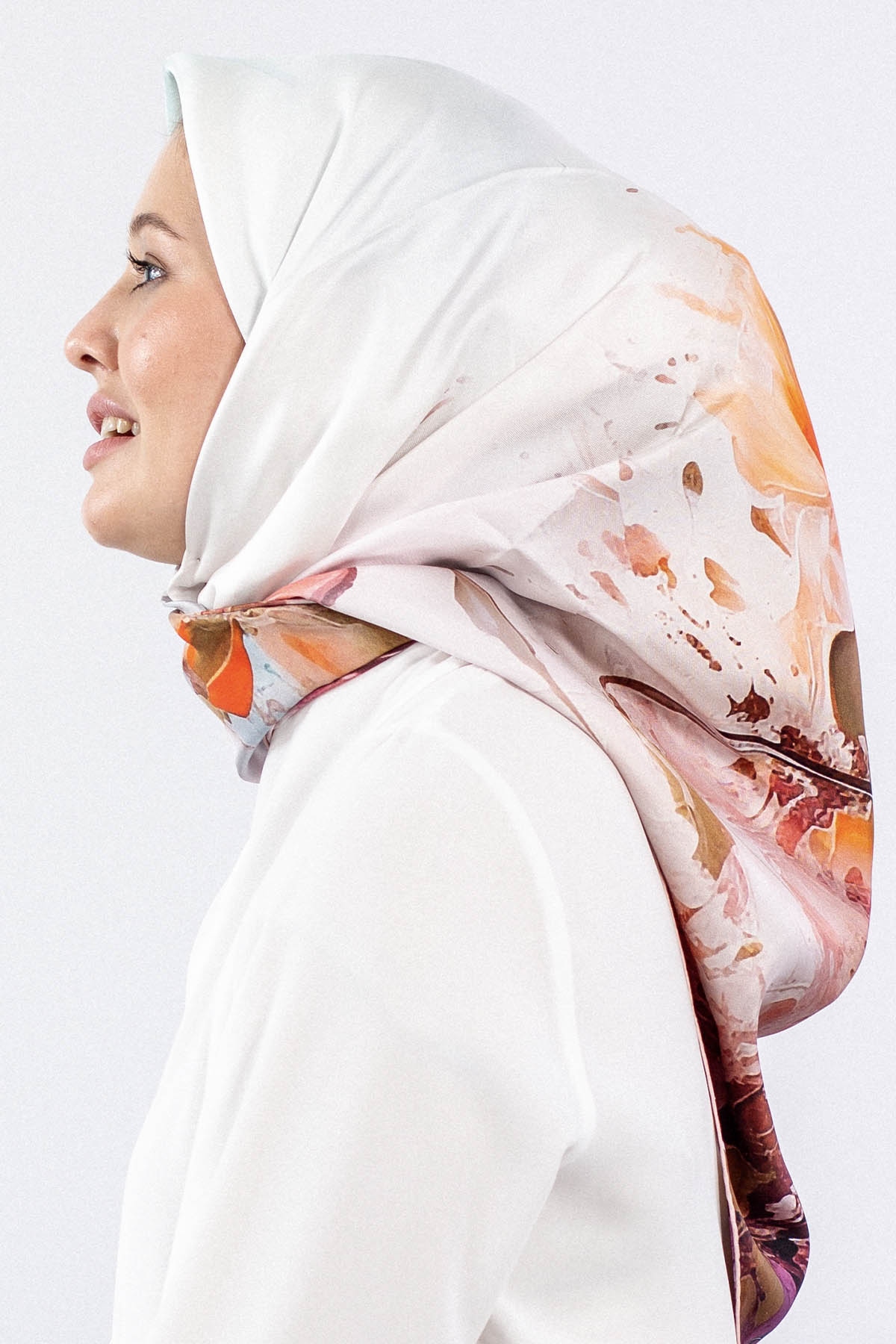 Dg7549 İpek Eşarp Tvil - Pudra - 2