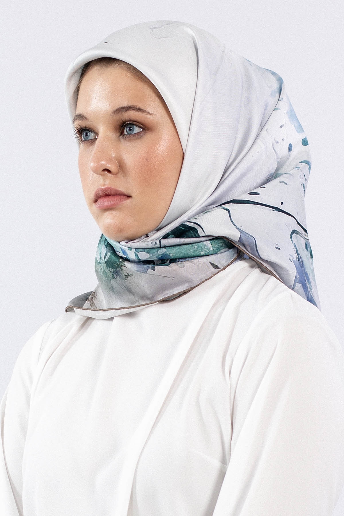 Dg7549 İpek Eşarp Tvil - Vizon_cagla - 1