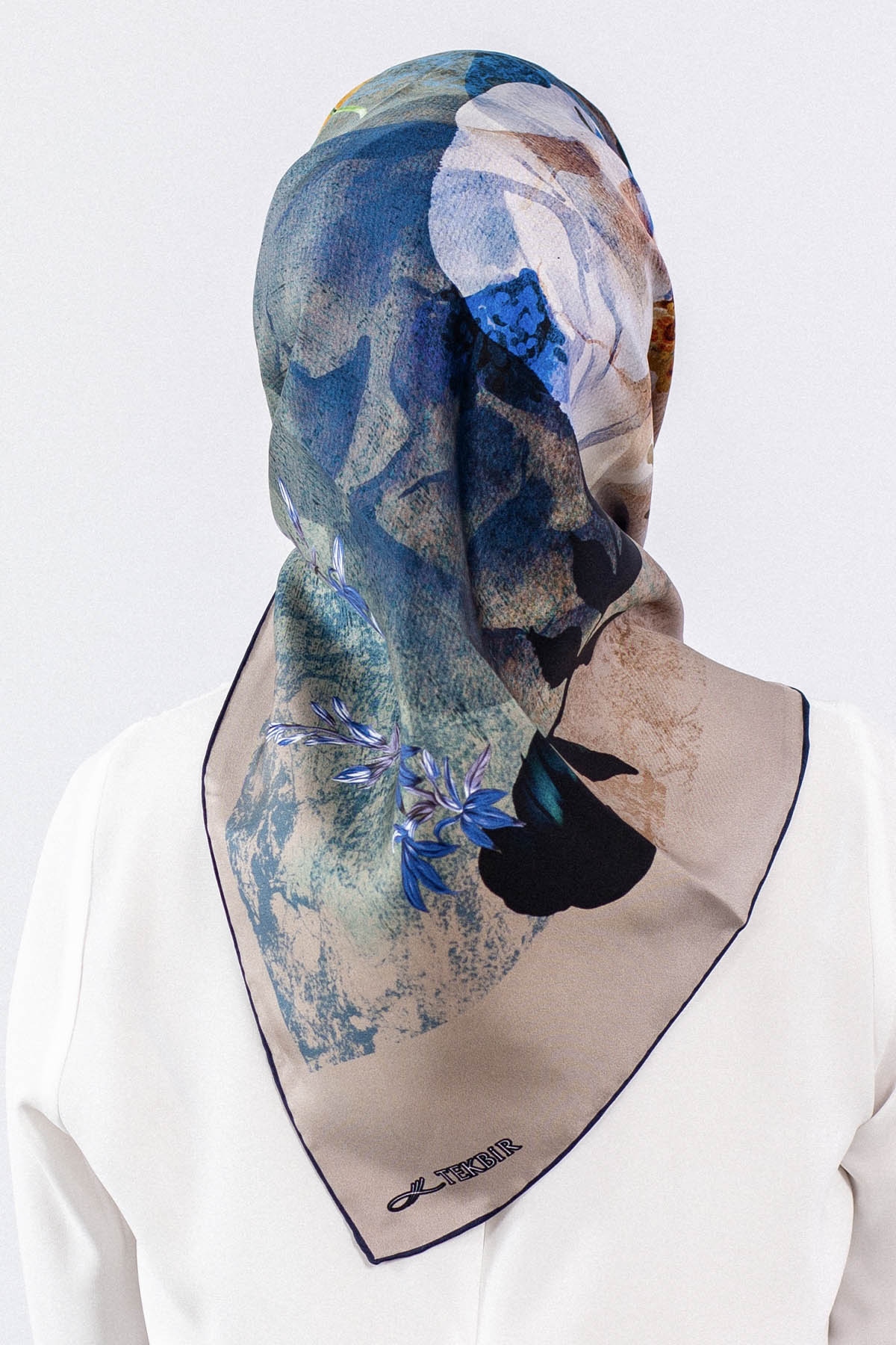 Dg7606 İpek Eşarp Tvil - Tas_lacivert - 3