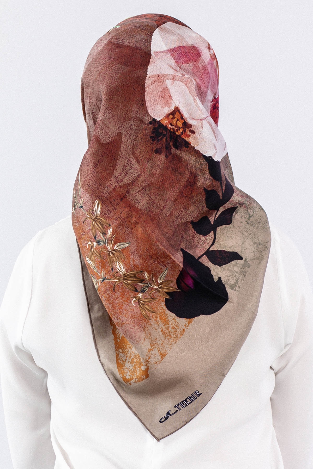 Dg7606 İpek Eşarp Tvil - Vizon - 3