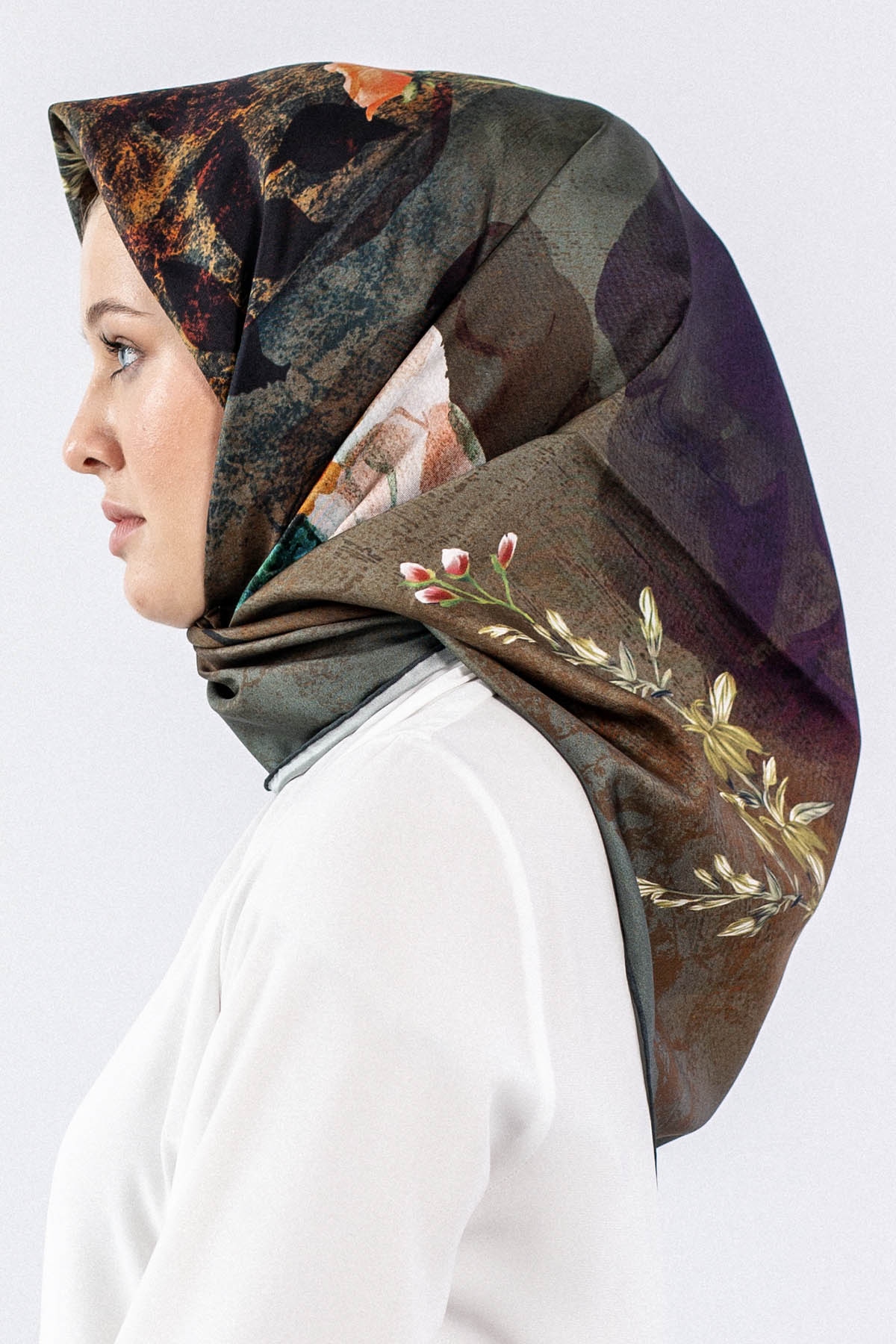 Dg7606 İpek Eşarp Tvil - Yesil - 2