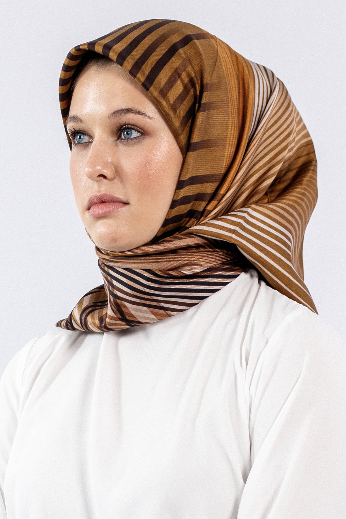 Dg7608 İpek Eşarp - Gold - 1