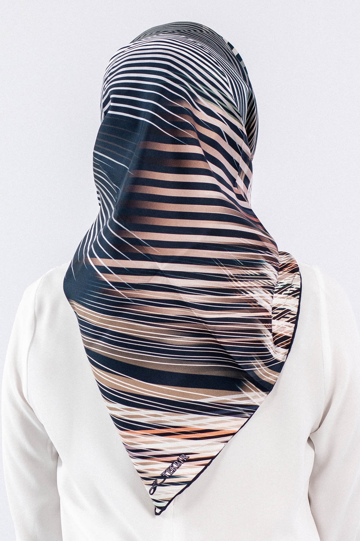 Dg7608 İpek Eşarp - Lacivert - 3