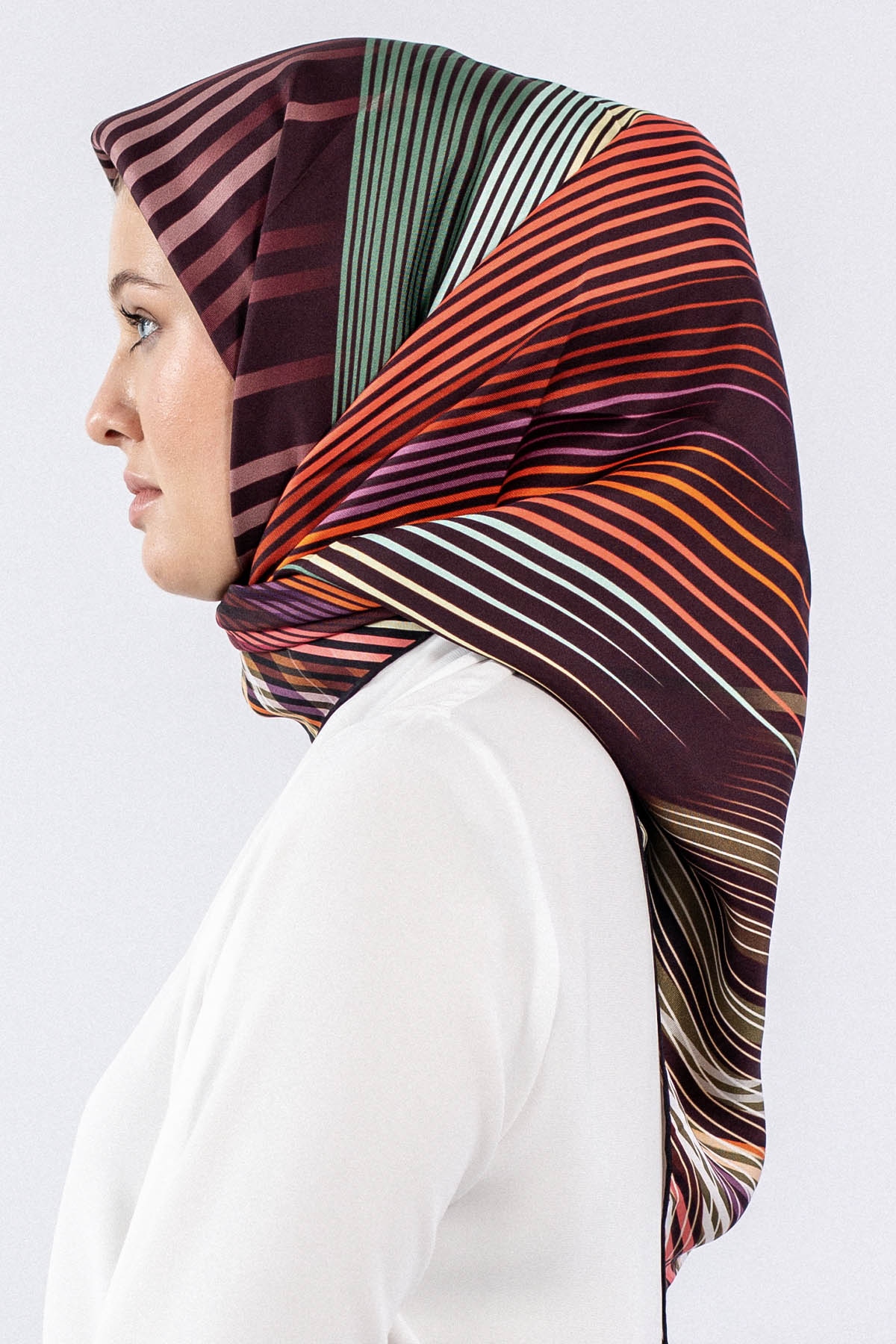 Dg7608 İpek Eşarp - Siyah_kirmizi - 2