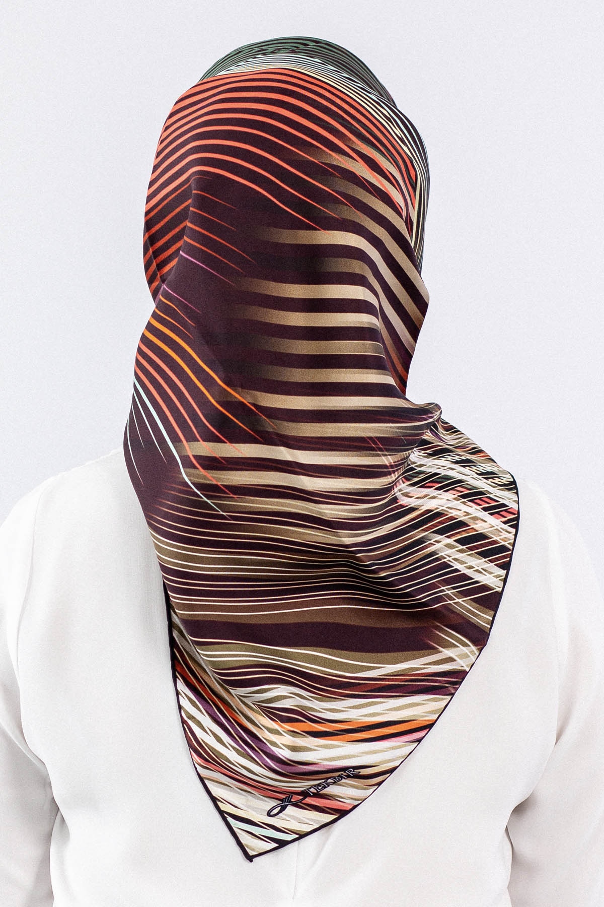 Dg7608 İpek Eşarp - Siyah_kirmizi - 3