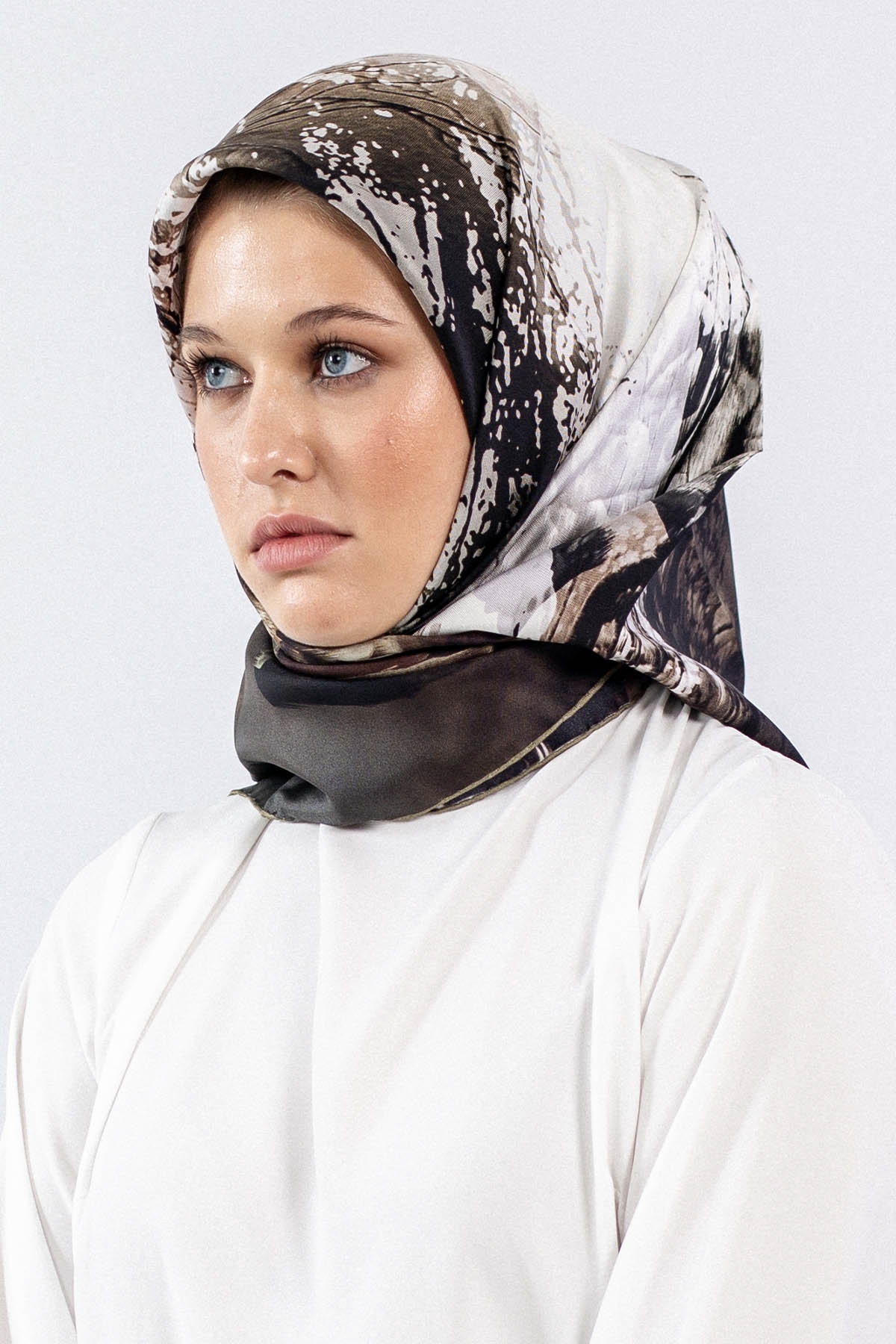 Dg7611 İpek Eşarp Tvil - Haki - 1