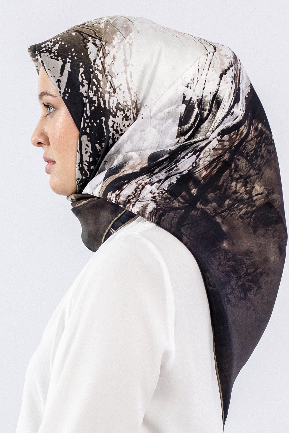 Dg7611 İpek Eşarp Tvil - Haki - 2