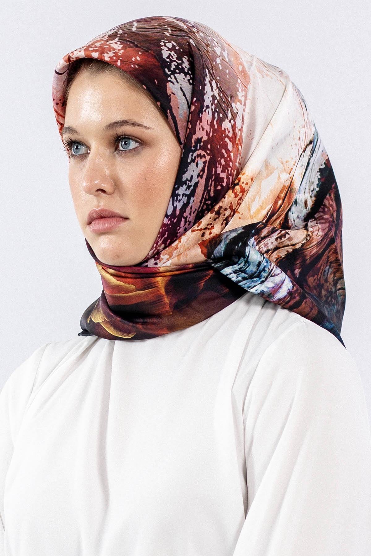 Dg7611 İpek Eşarp Tvil - Lacivert - 1