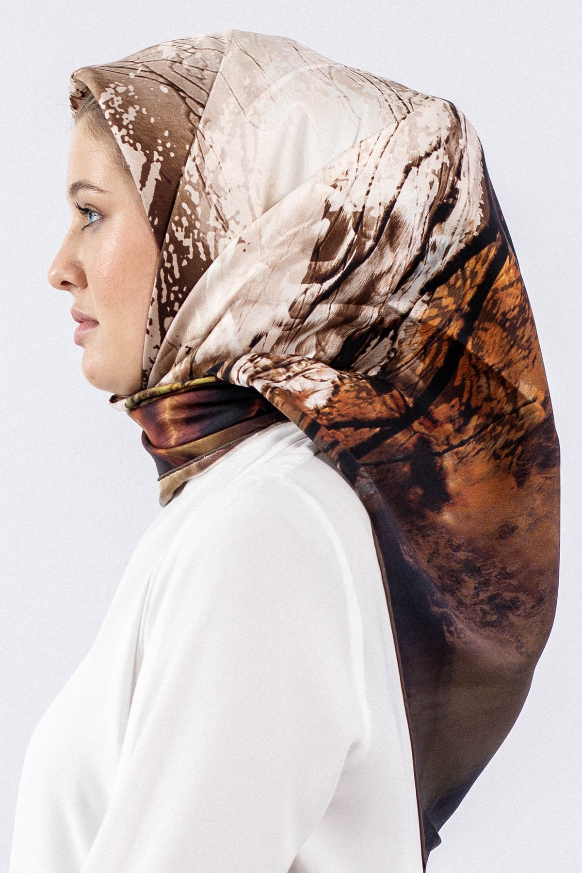 Dg7611 İpek Eşarp Tvil - Vizon - 2